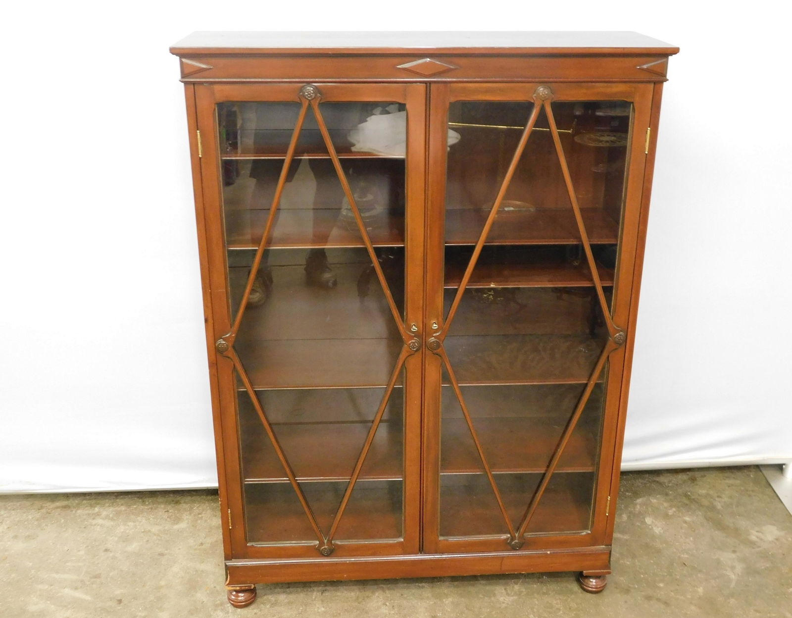 Walnut Victorian Style Bookcase (1 of 6)
