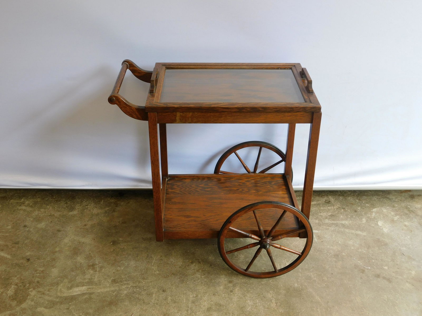 Oak Stickley Bar Cart (1 of 6)