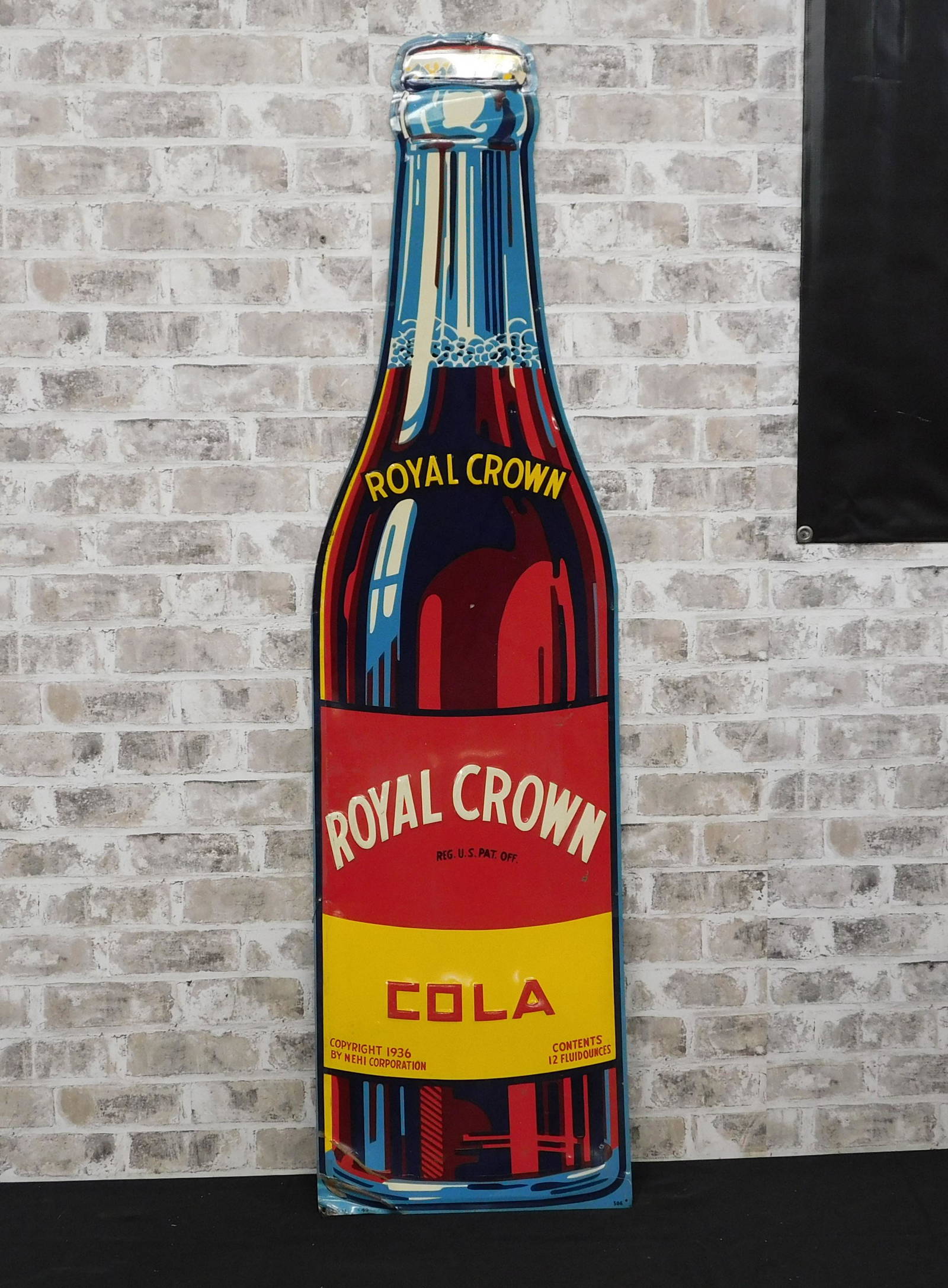 Vintage Tin Royal Crown Cola Sign Auction