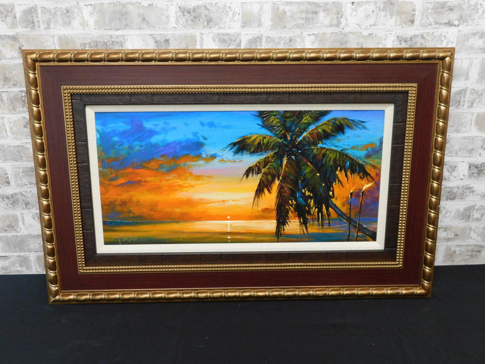 Giclee in Color by Marko Mavrovich: Giclee in Color with Hand Embellishments on Canvas by Artist Marko Mavrovich. Entitled "Waiting for You in St. Martin". Hand Signed in Pigment by the Artist. Numbered 239/450. Comes with Paperwork fro