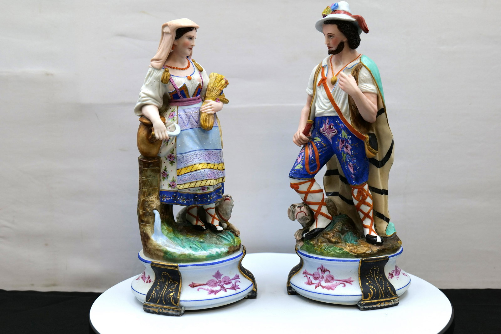 Pair of Bisque Hand Painted Figurines (1 of 10)