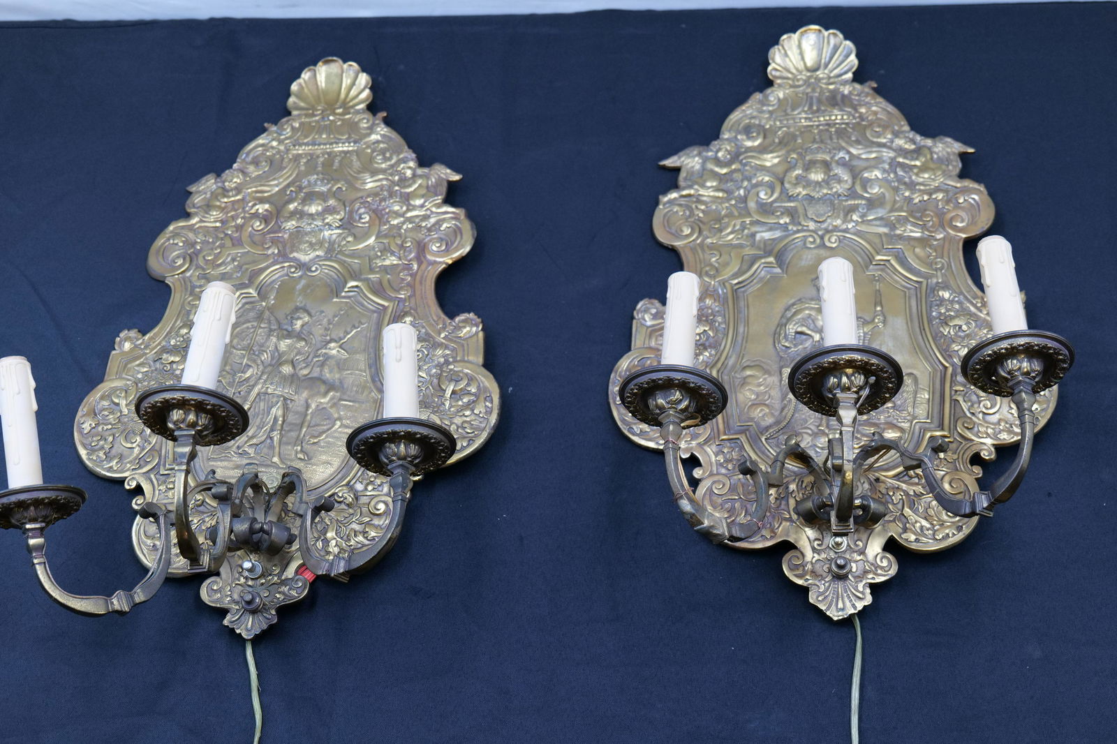 Pair of European Mixed Metal Wall Sconces (1 of 10)