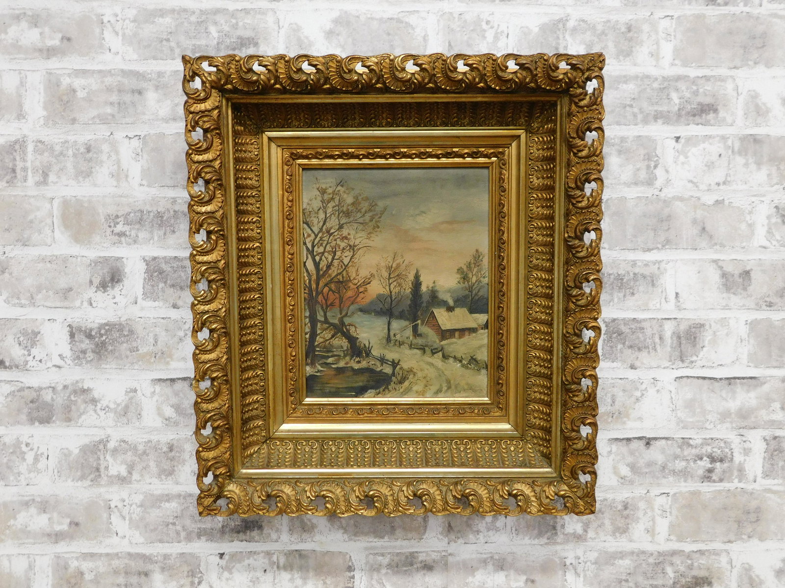 Oil on Canvas - Winter Landscape Scene (1 of 7)