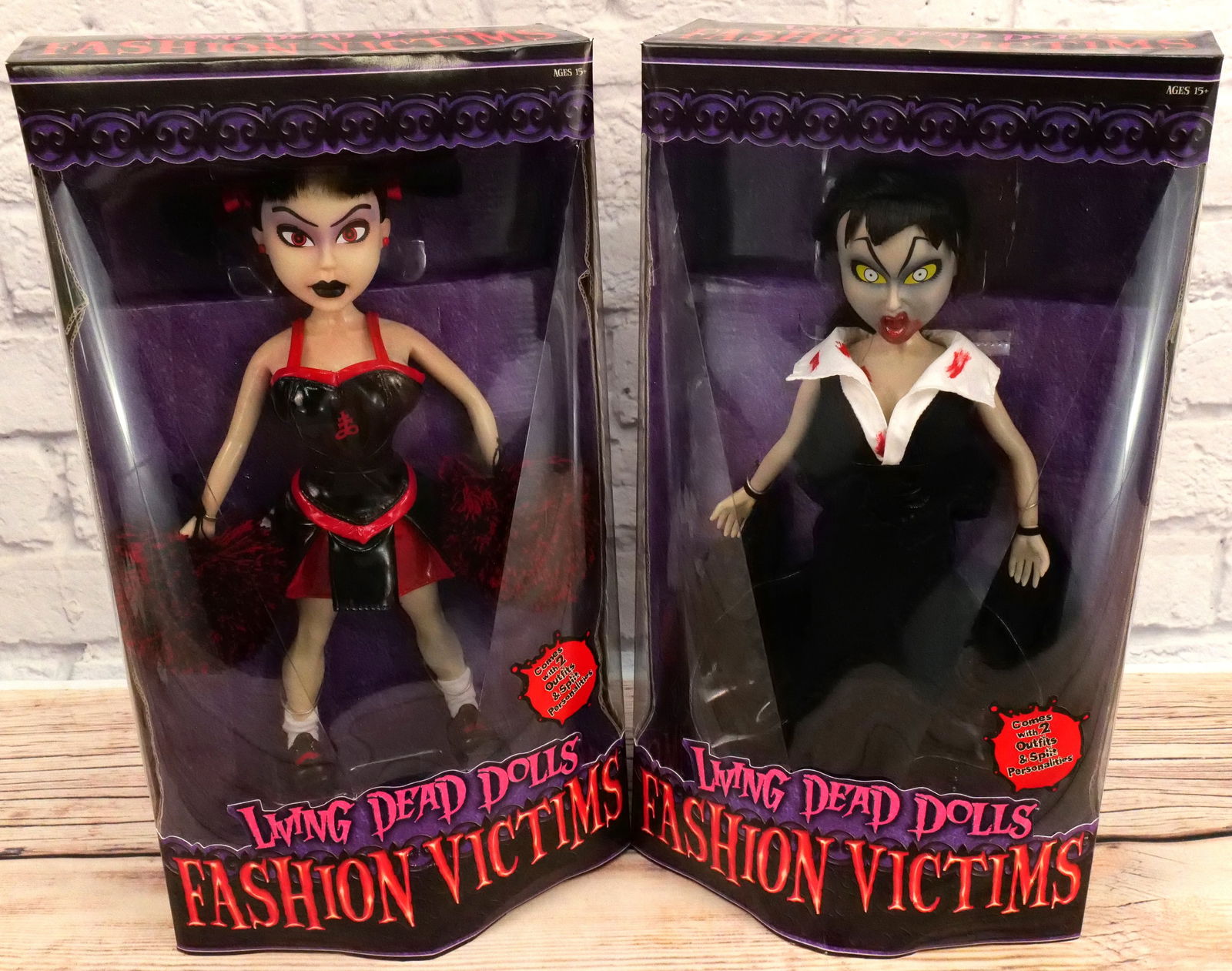 Lot Of 2 Living Dead Dolls Fashion Victims Lilith & Kitty