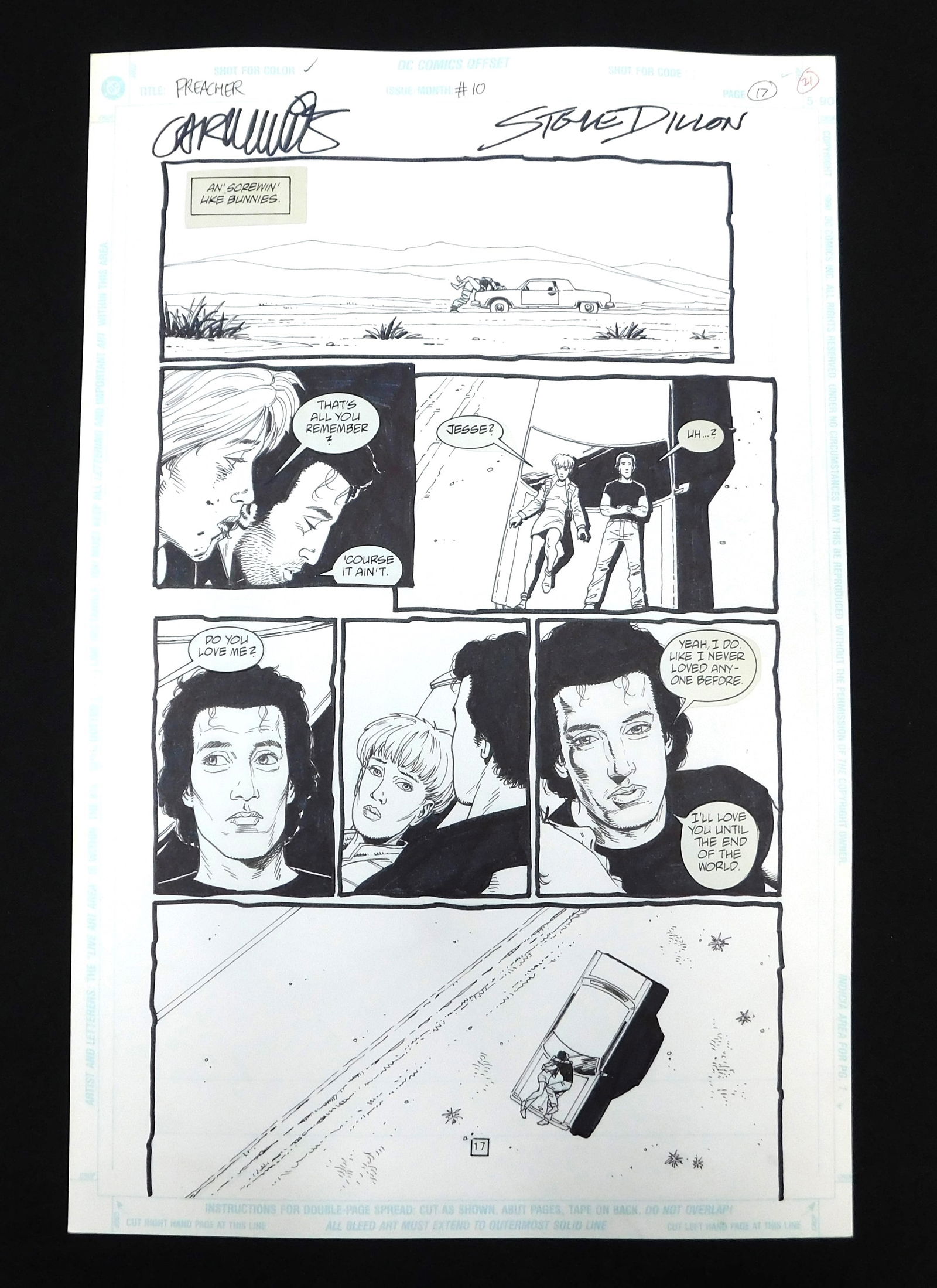 Preacher Original Comic Art Issue #10 Page 17 - Signed (1 of 5)