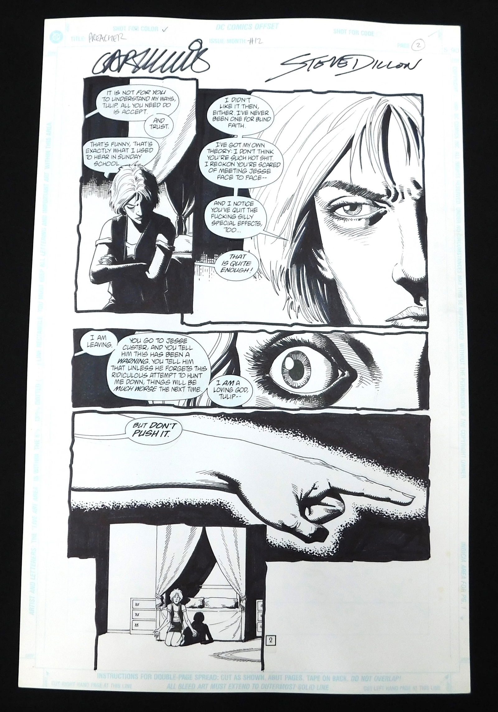 Preacher Original Comic Art Issue #12 Page 2 - Signed (1 of 5)