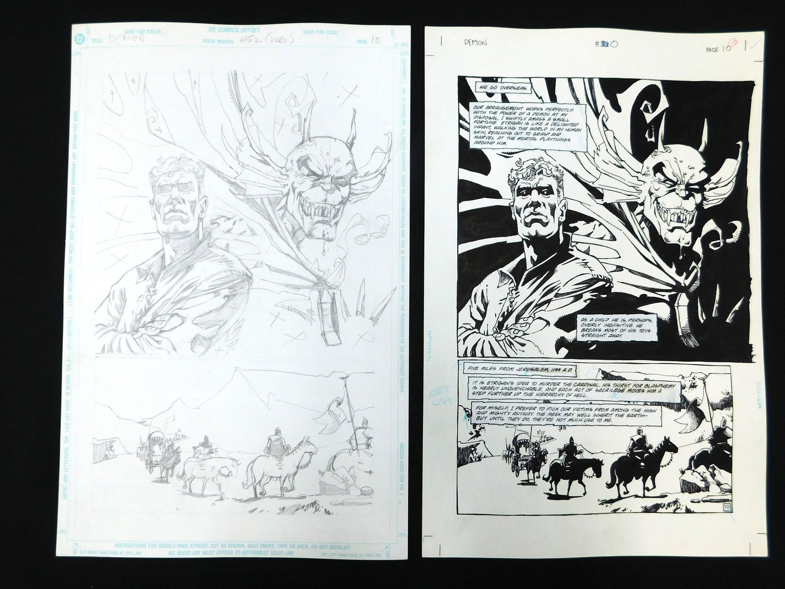 Original Comic Art DC The Demon Issue #0 Page 10 - 2 Pieces (1 of 8)