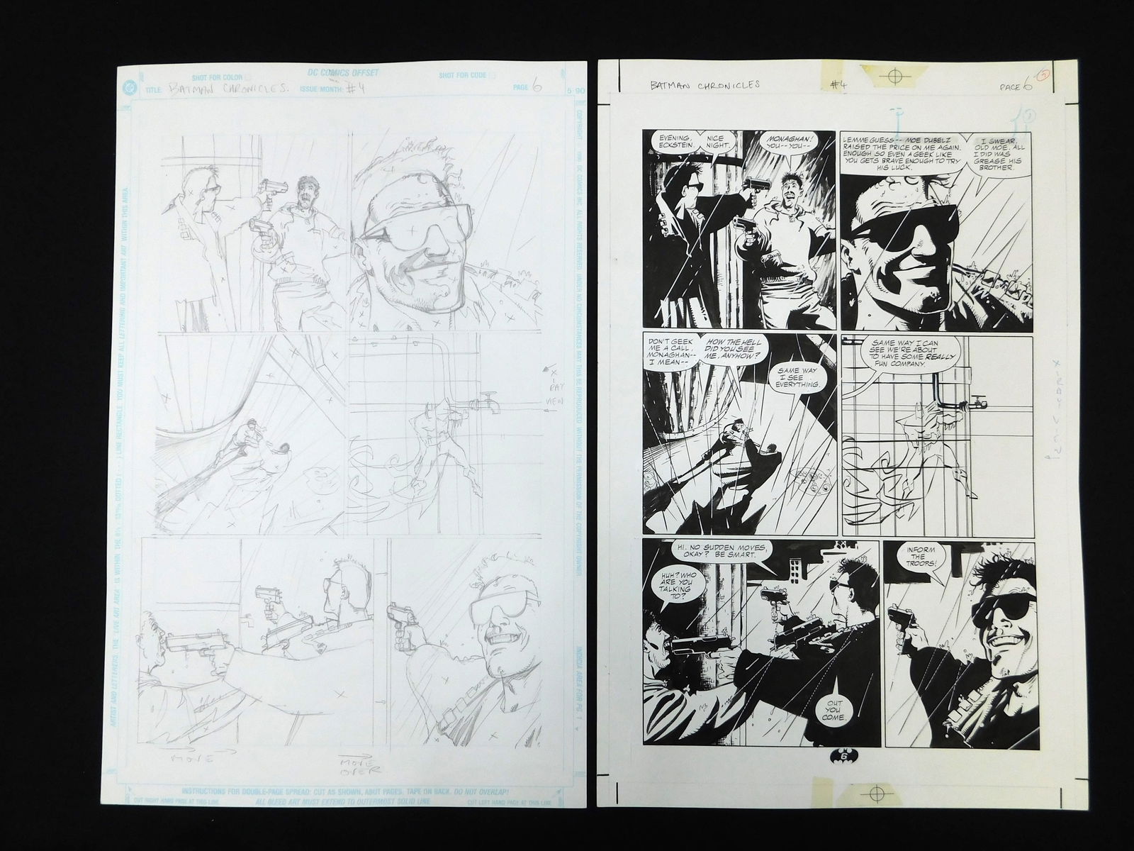 Original Comic Art Batman Chronicles Issue #4 Page 6 - 2 Pieces (1 of 8)