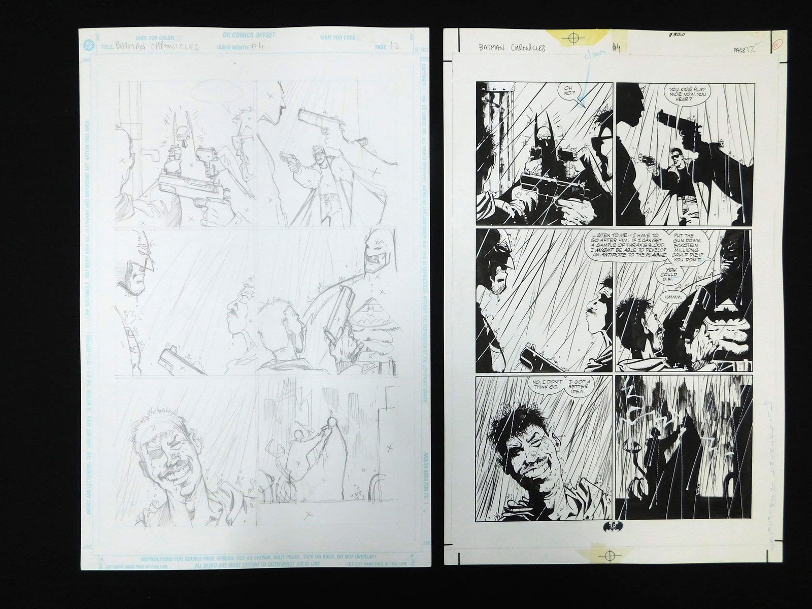 Original Comic Art Batman Chronicles Issue #4 Page 12 - 2 Pieces (1 of 8)