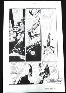 Original Comic Art Batman LOTDK Halloween No.1 Page #7: Original Comic Book Art DC Batman Legends of the Dark Knight Halloween Special No. 1 - Page #7. Art is by Tim Sale. Signed by Tim Sale to Kevin Smith! Includes one image of The Batman looking for