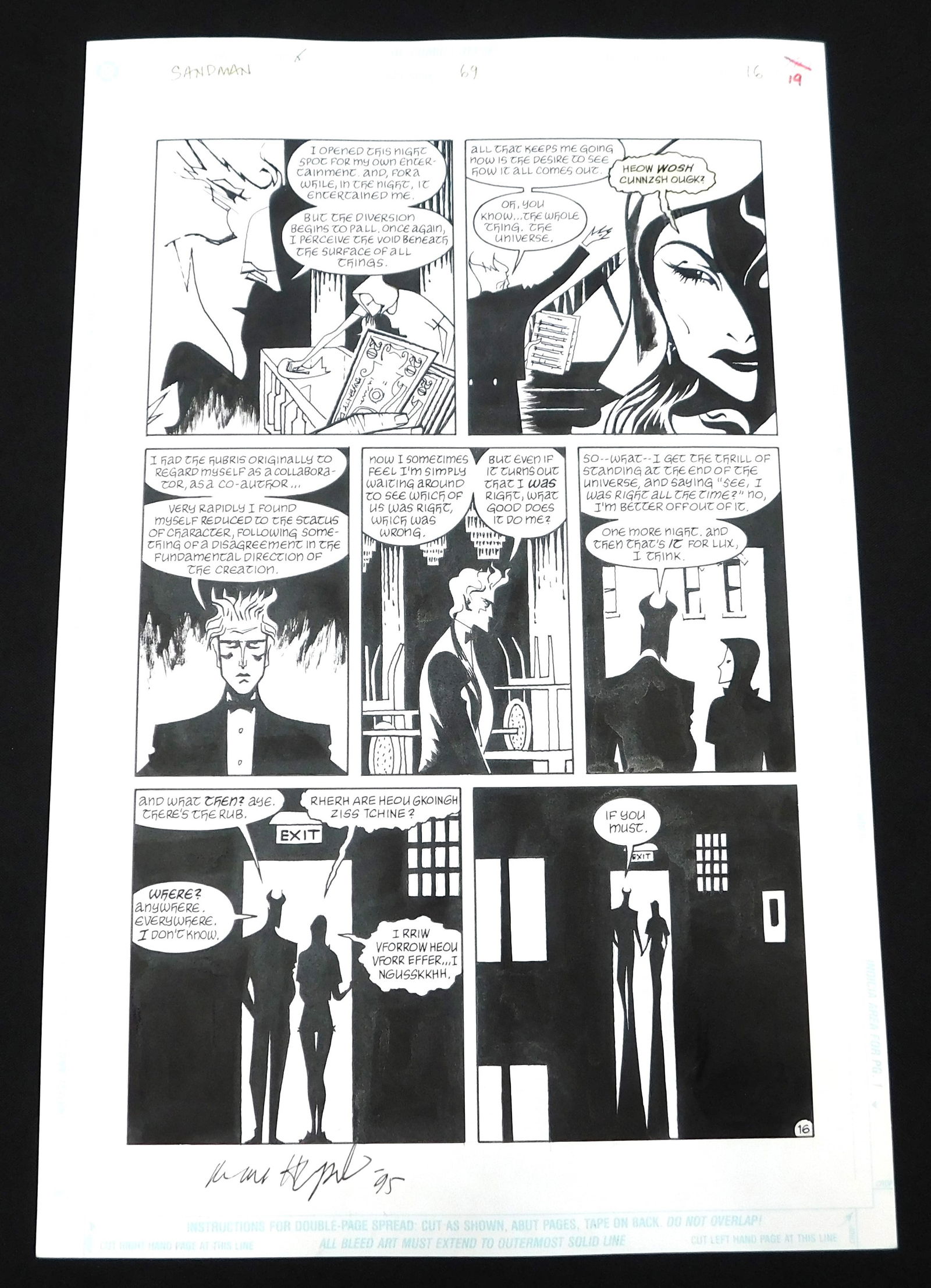 Sandman Original Comic Art Issue #69 Page 16 - Signed (1 of 5)