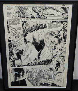 Saga of the Swamp Thing Original Comic Art Issue #21 Page 20: Original Comic Book Art - Saga of the Swamp Thing Issue #21 Page 20 - "The Anatomy Lesson" by Alan Moore. Pencils by Stephen Bissette. Inker John Totleben. Image of Swamp Thing. Professionally Framed
