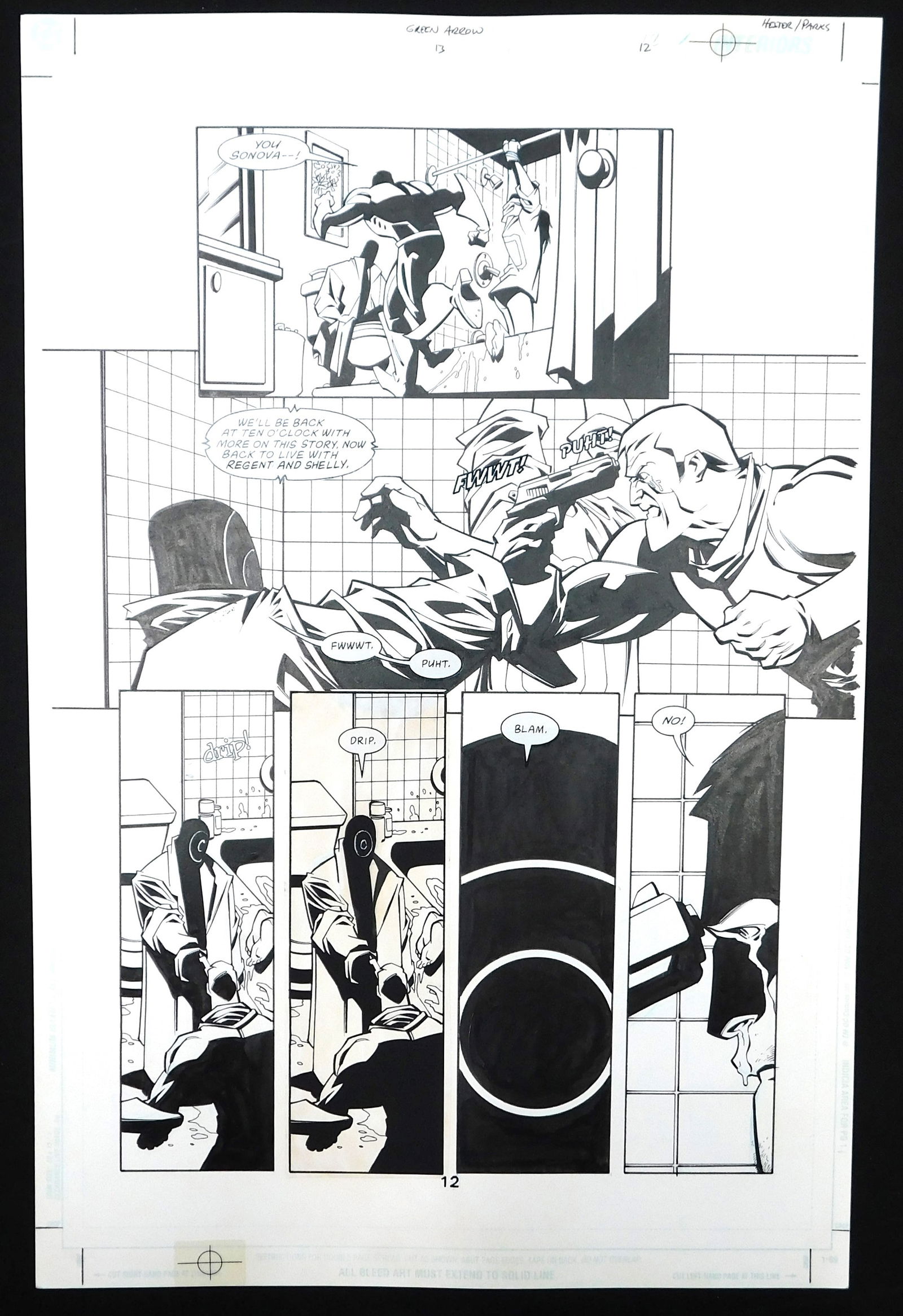 Green Arrow Original Comic Art Issue #13 Page 12 (1 of 4)