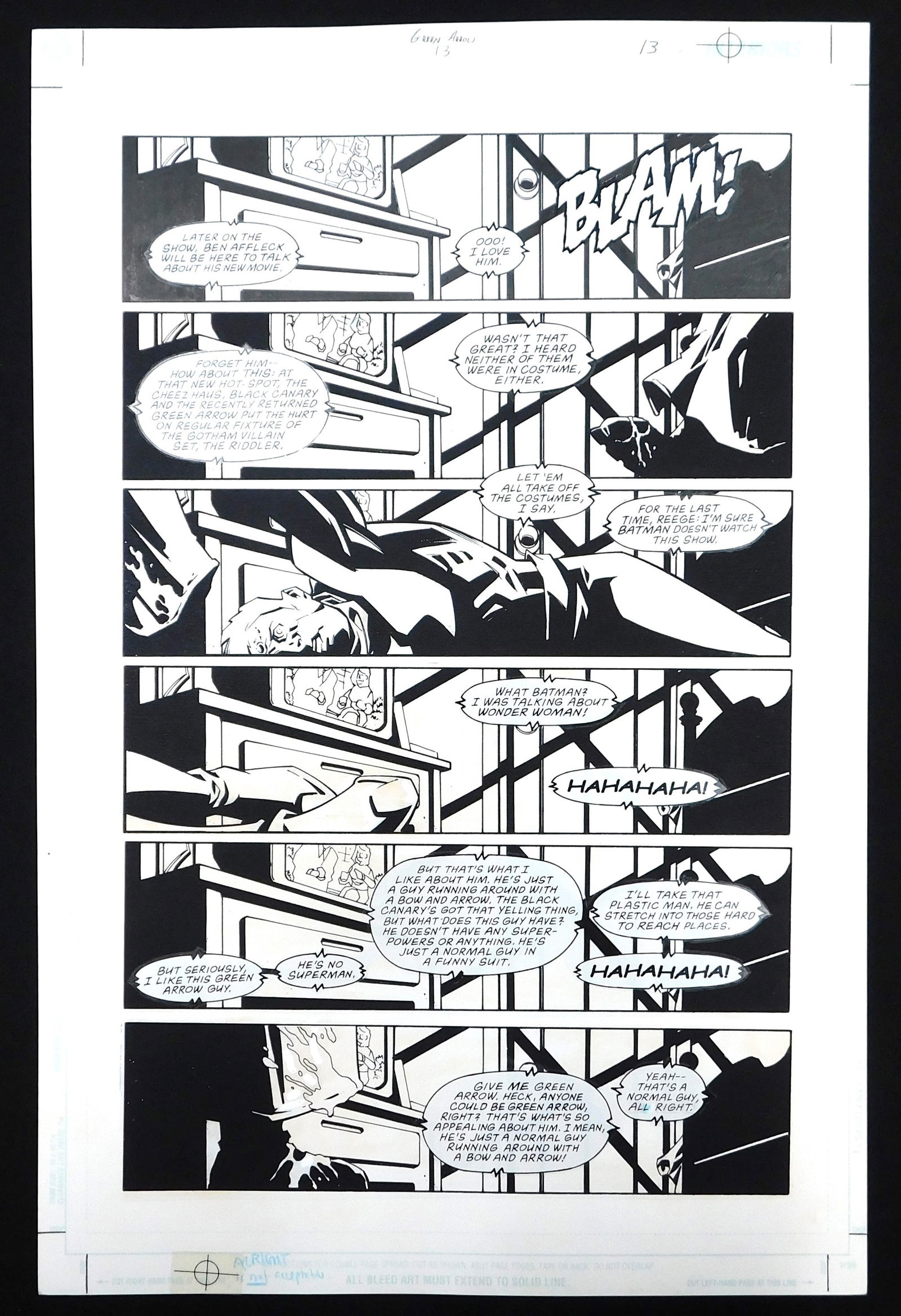 Green Arrow Original Comic Art Issue #13 Page 13 (1 of 4)