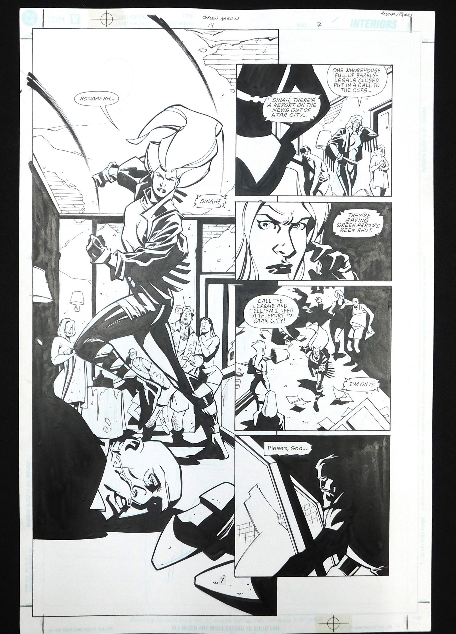Green Arrow Original Comic Art Issue #14 Page 7 (1 of 4)