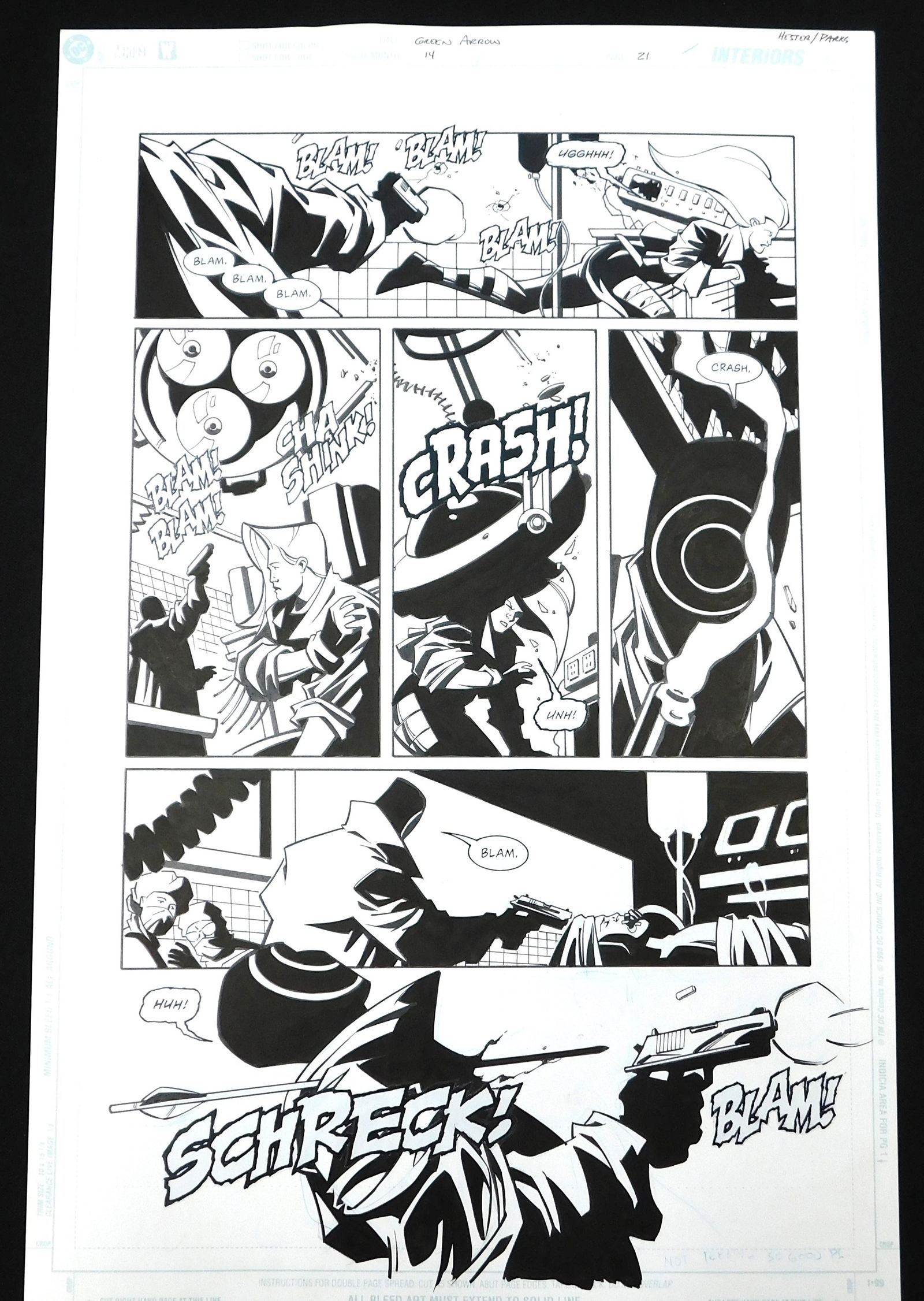Green Arrow Original Comic Art Issue #14 Page 21 (1 of 4)