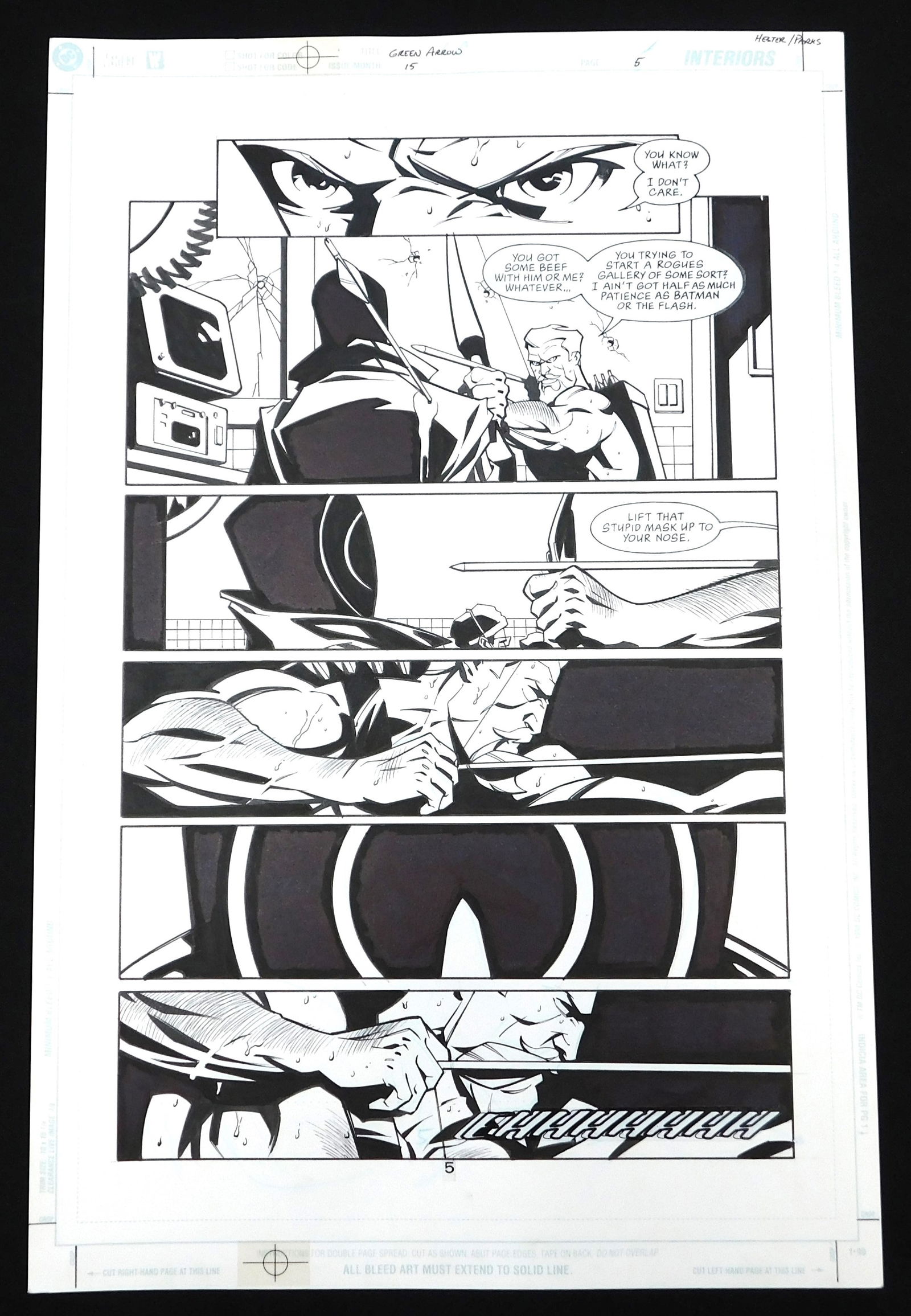 Green Arrow Original Comic Art Issue #15 Page 5 (1 of 4)