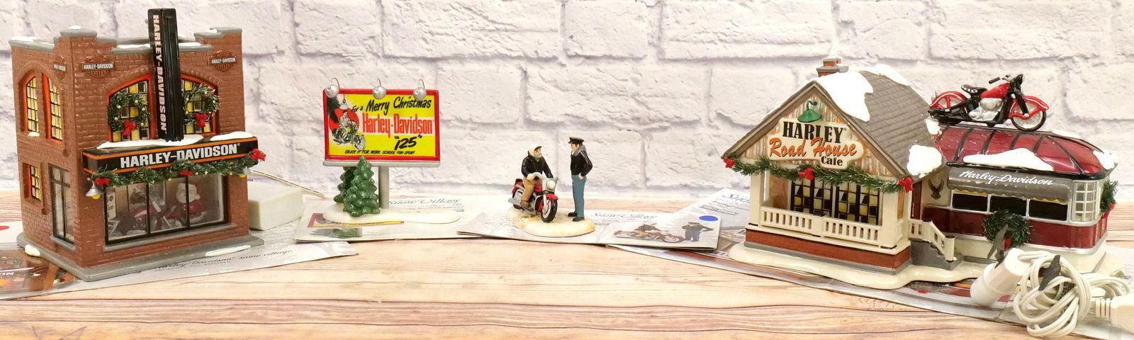 Lot of Department 56 Snow Village Harley Davidson Items (1 of 8)