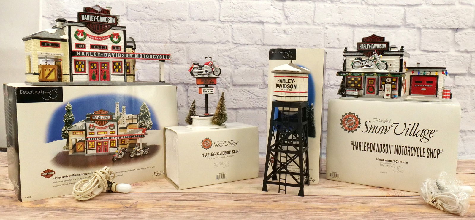 Lot of Department 56 Snow Village Harley Davidson Items (1 of 9)