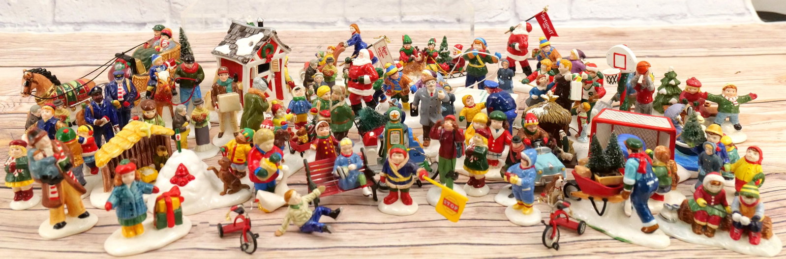 Large Lot of Department 56 Snow Village Accessories: Large Lot of Department 56 Snow Village Accessories. All random - unsure if sets are complete. Some pieces AS-IS. Loose - No Boxes. All Items in this sale have been on display and are in Used Conditio