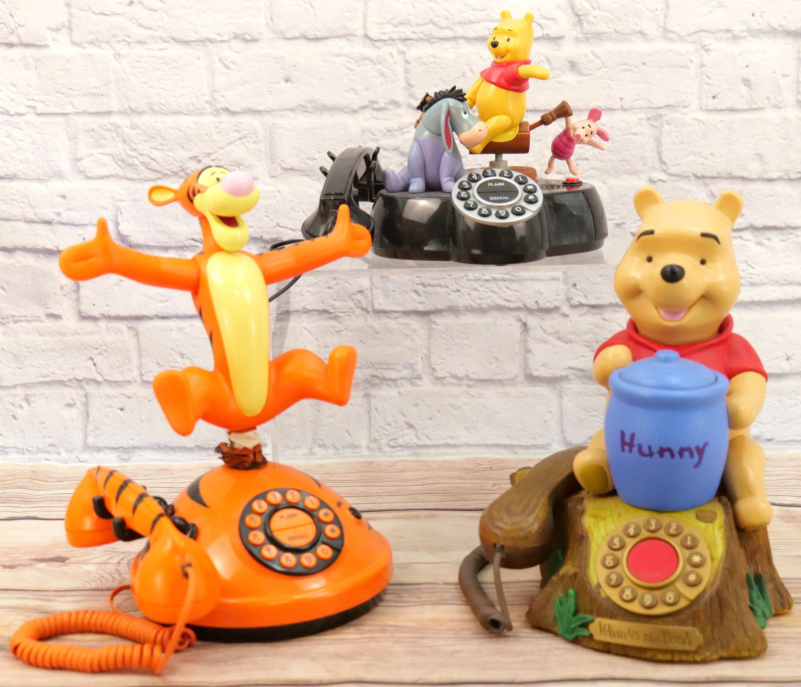 Lot of 3 Winnie the Pooh Novelty Telephones (1 of 9)
