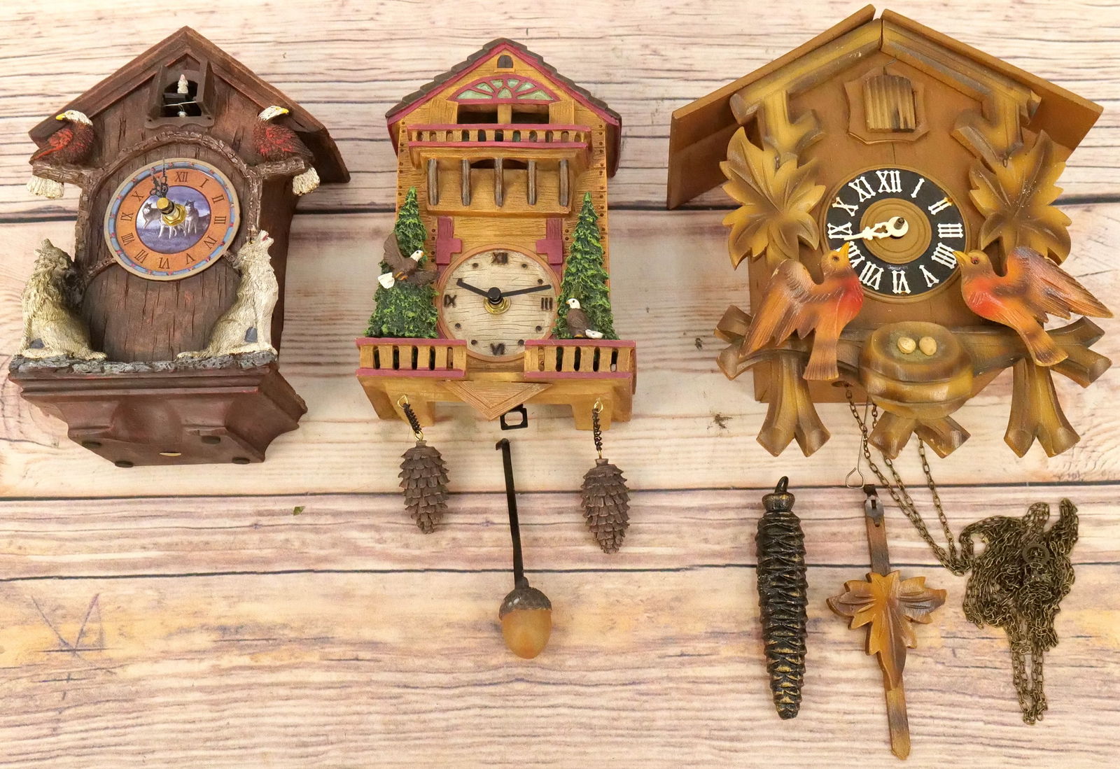 Lot of 3 Cuckoo Clocks (1 of 6)