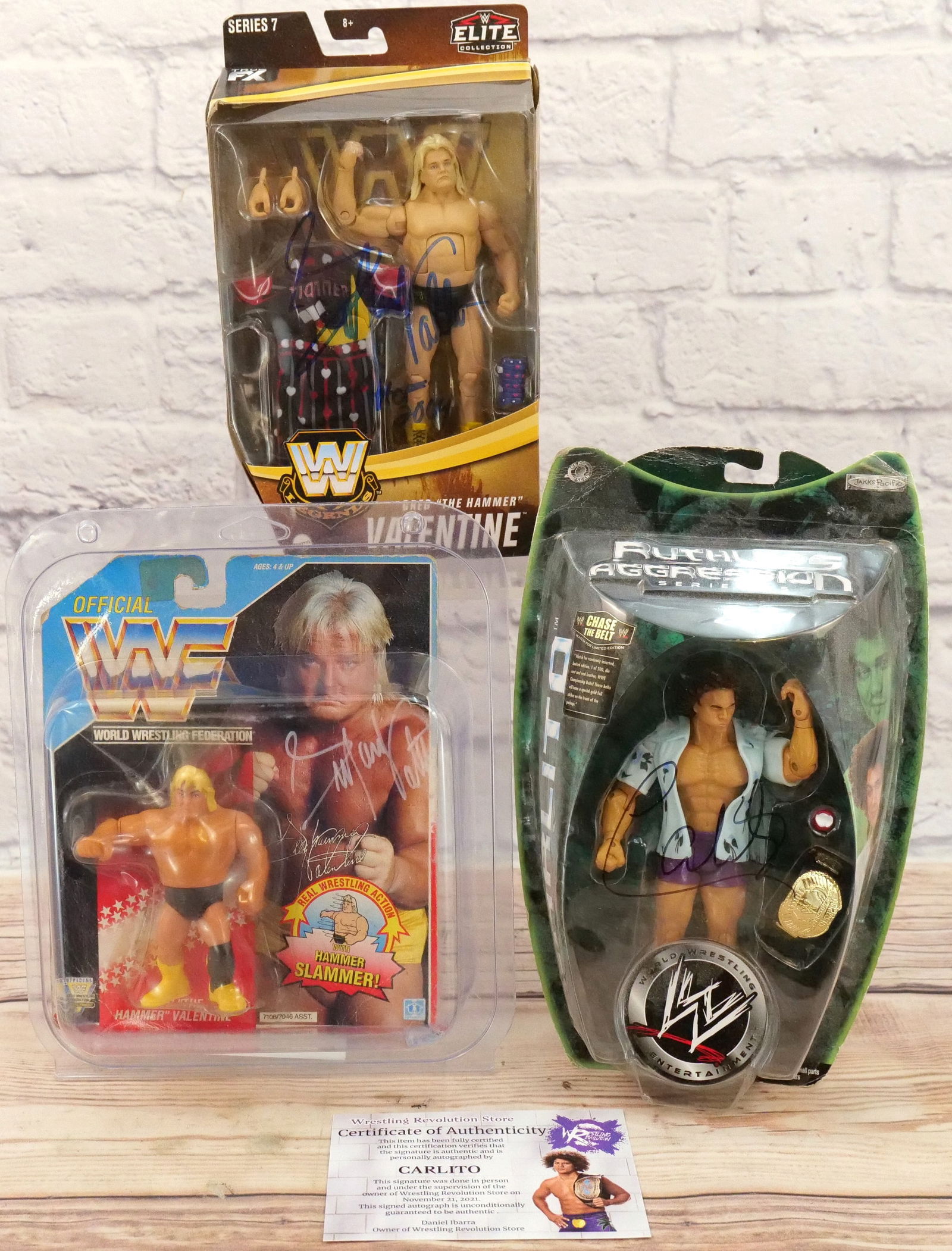 Lot of 3 Autographed Wrestling Action Figurines (1 of 7)