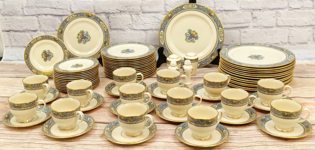 Lenox Presidential Collection Autumn Dinnerware Set - 74 Pieces: 74 Piece Lenox Presidential Collection Autumn Dinnerware Set. Including (14) 10.5" Dinner Plates, (14) 8.5" Salad Plates, (14) 6.5" Bread Plates, (14) Saucers, (14) Cups, and (2) Pairs of Salt and Pla