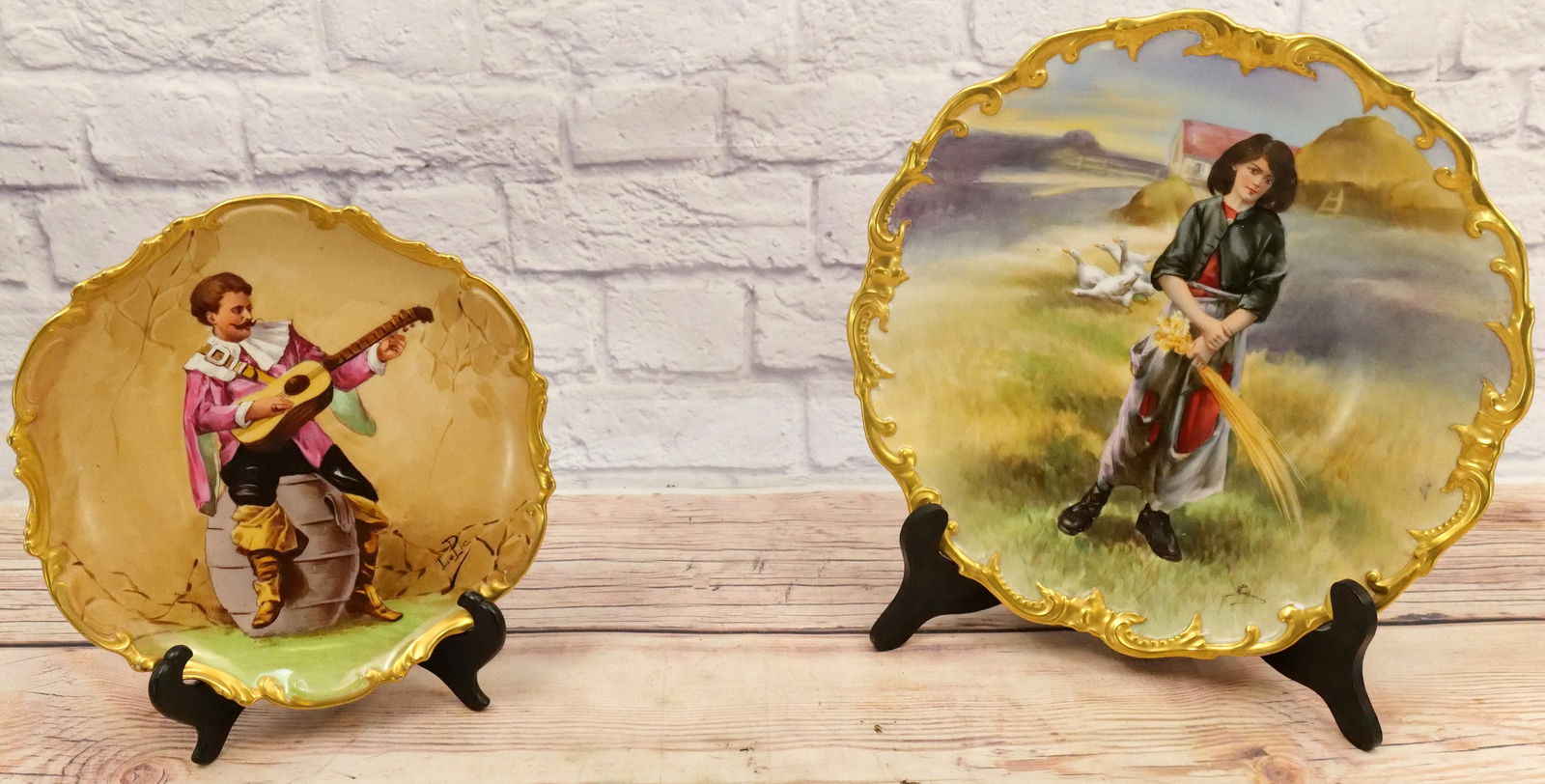 Lot of 2 19th Century Limoges Plates/Chargers (1 of 6)