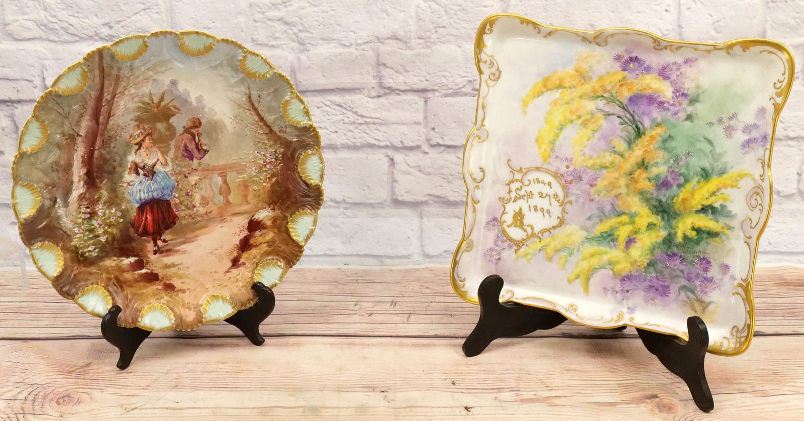 Lot of 2 19th Century Limoges Plate and Dresser Tray (1 of 6)