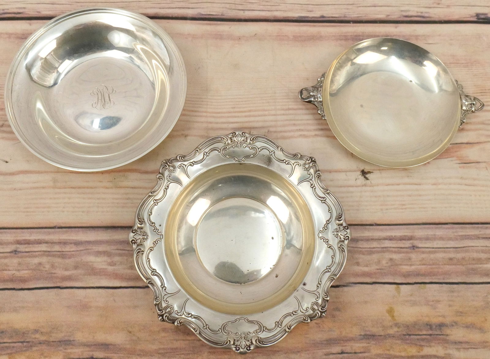 Lot of 3 Sterling Silver Smaller Bowls (1 of 8)