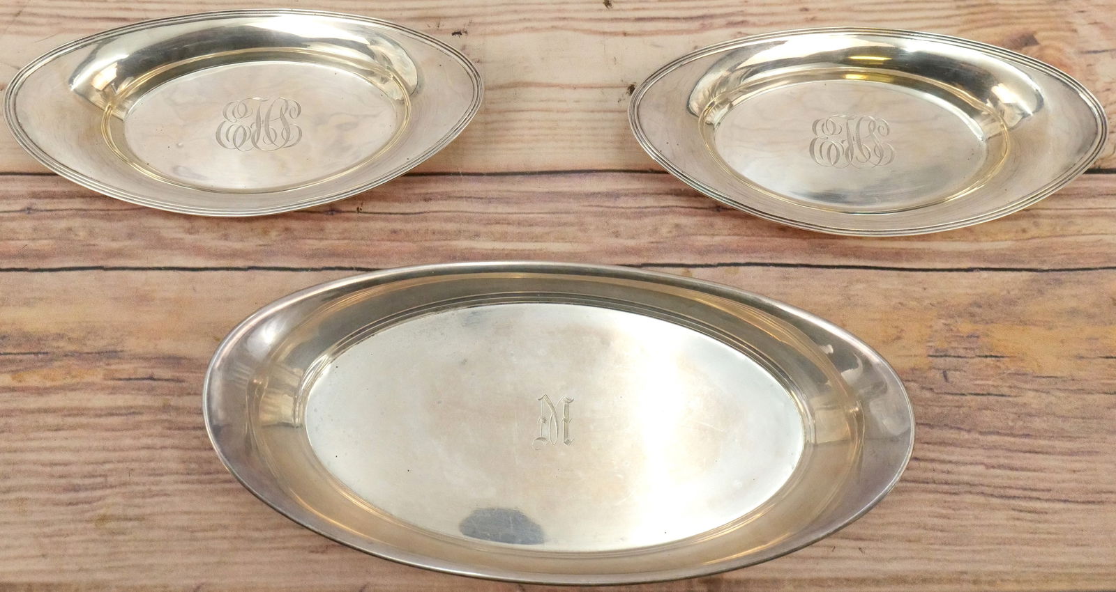 Lot of 3 Sterling Silver Serving Trays (1 of 11)