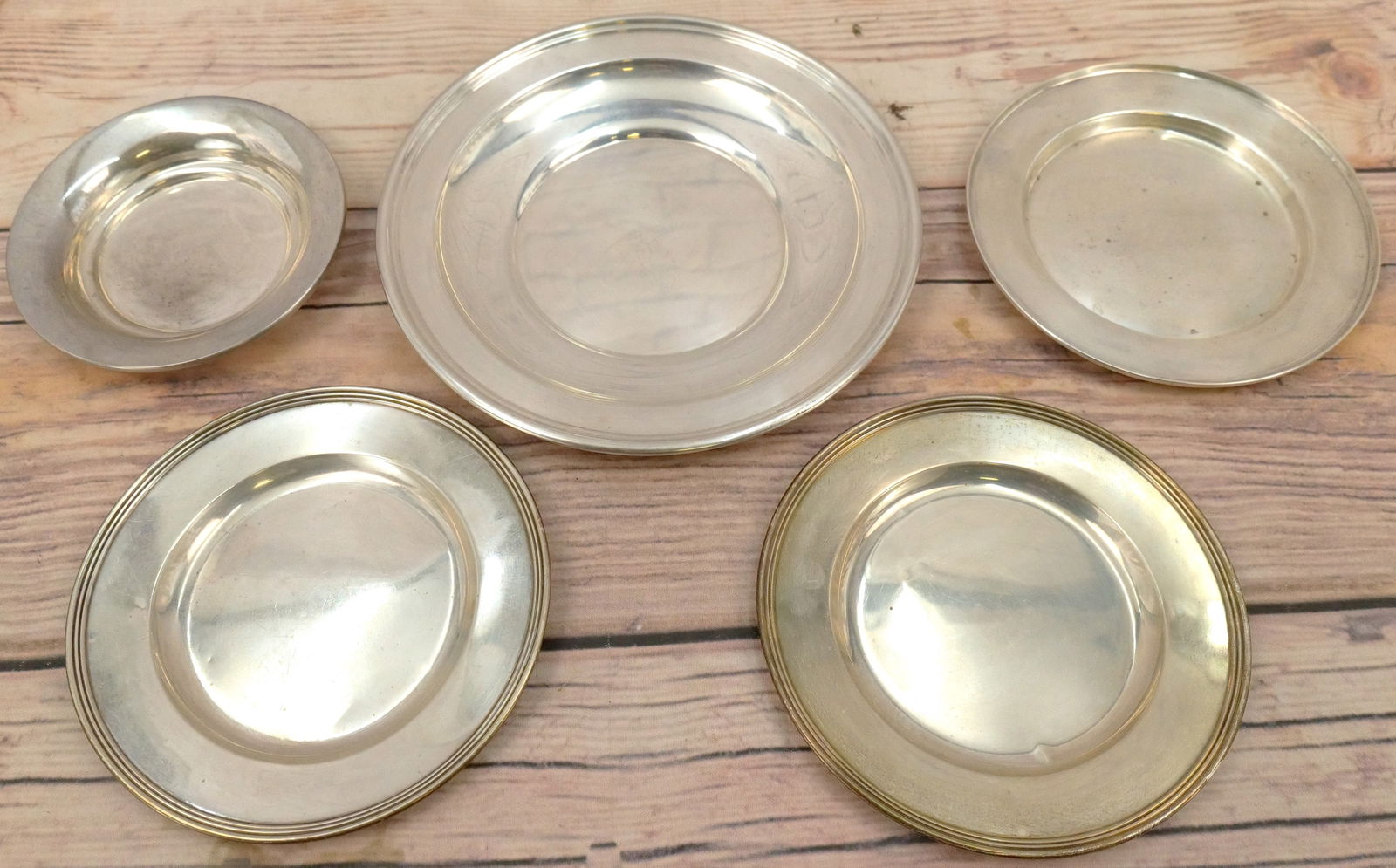 Lot of 5 Sterling Silver Plates and Bowls (1 of 13)