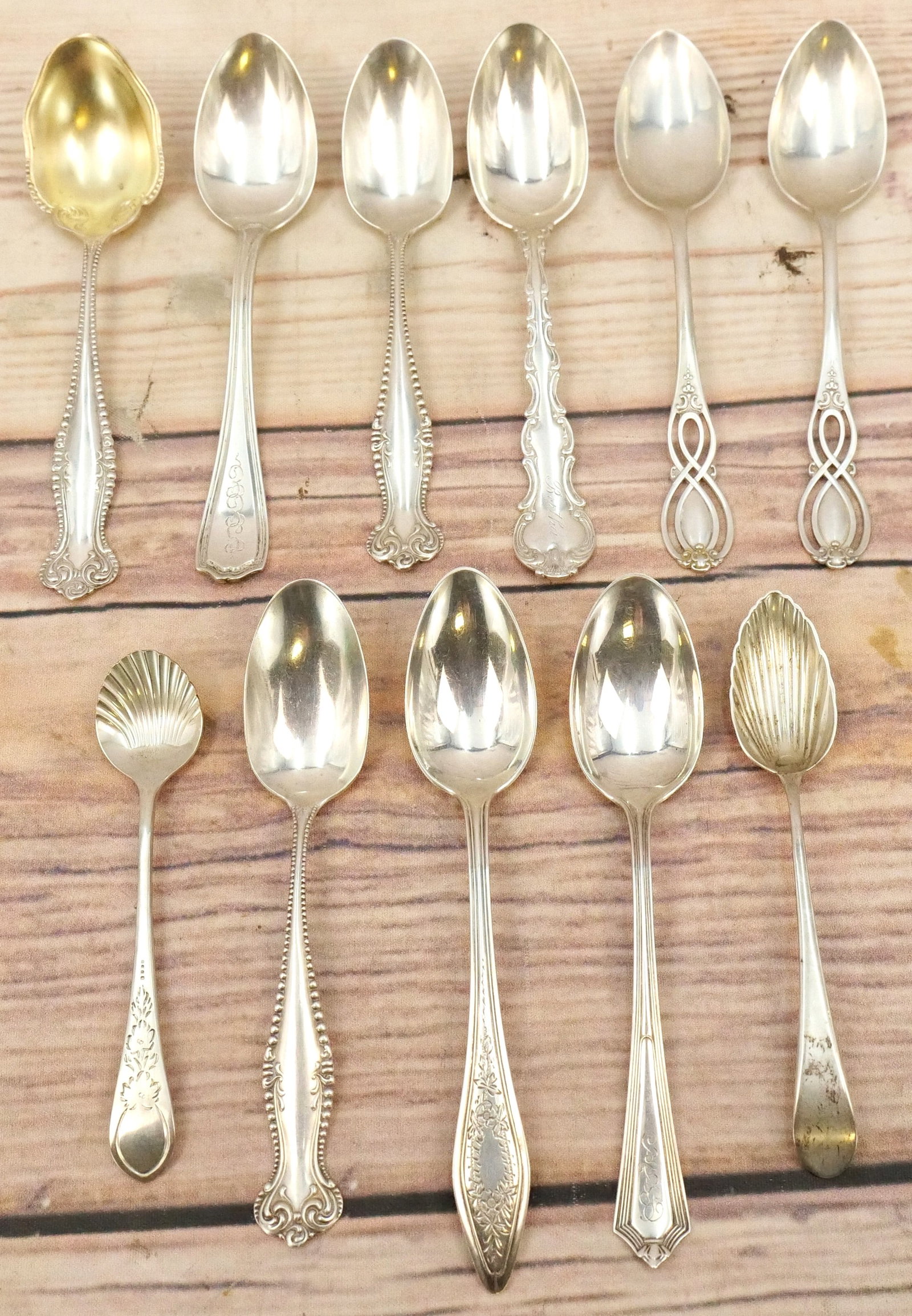 Group Lot of 11 Sterling Silver Spoons (1 of 6)