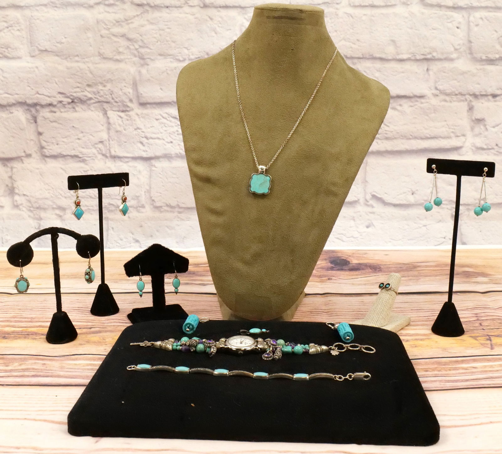 Lot of Sterling and Turquoise Jewelry (1 of 13)