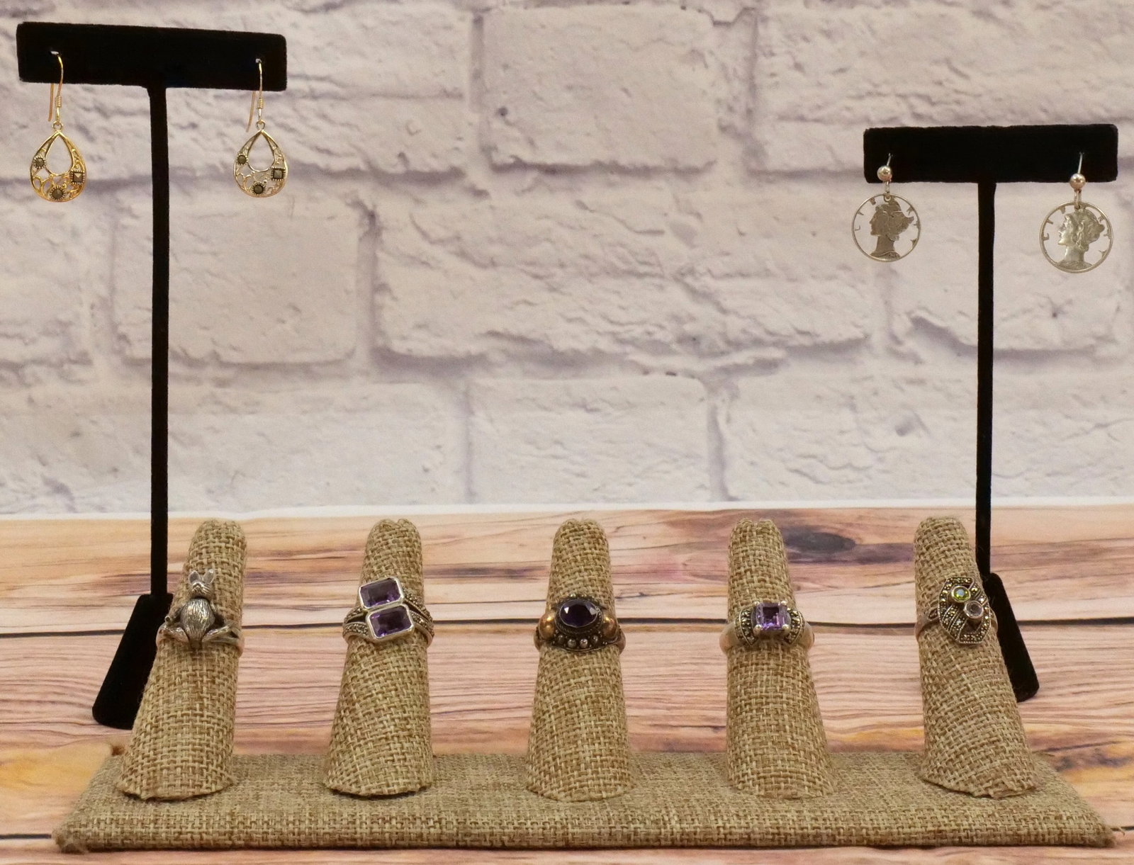 Lot of Sterling Earrings and Rings (1 of 5)