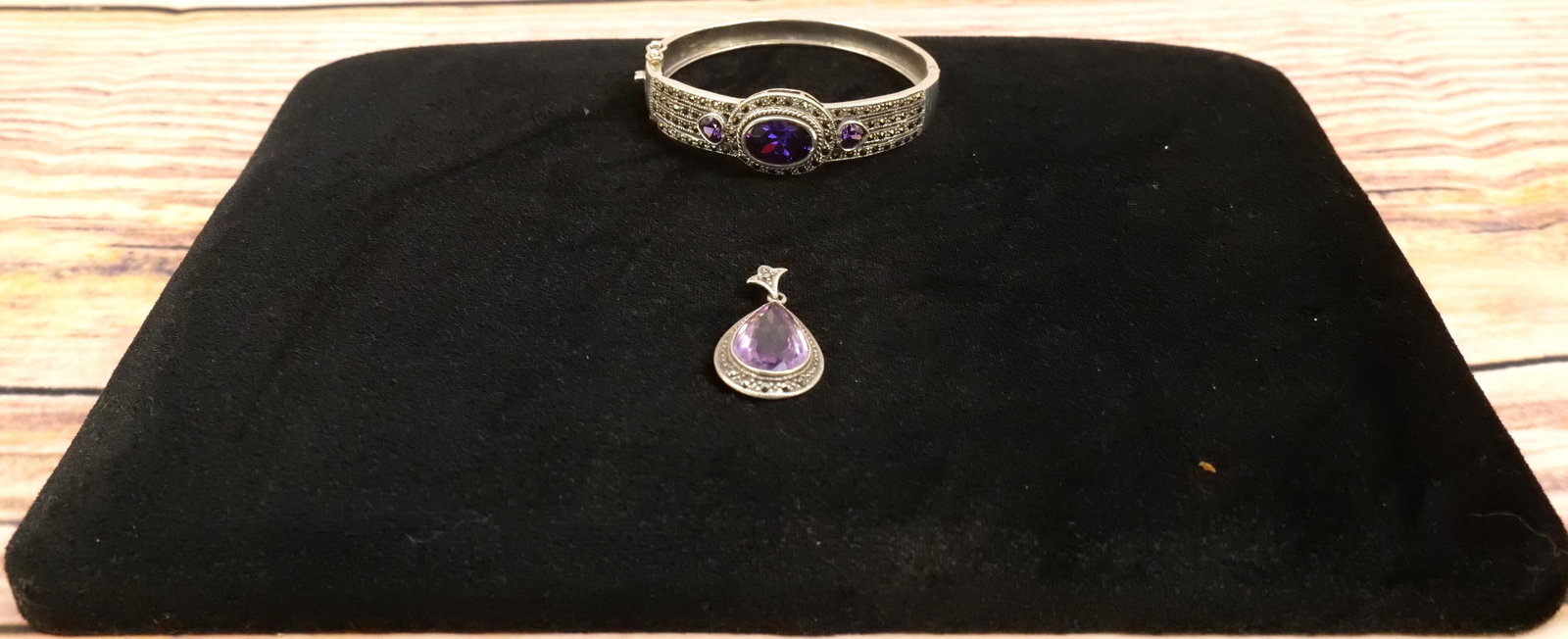 Lot of 2 Sterling and Amethyst Pieces (1 of 4)