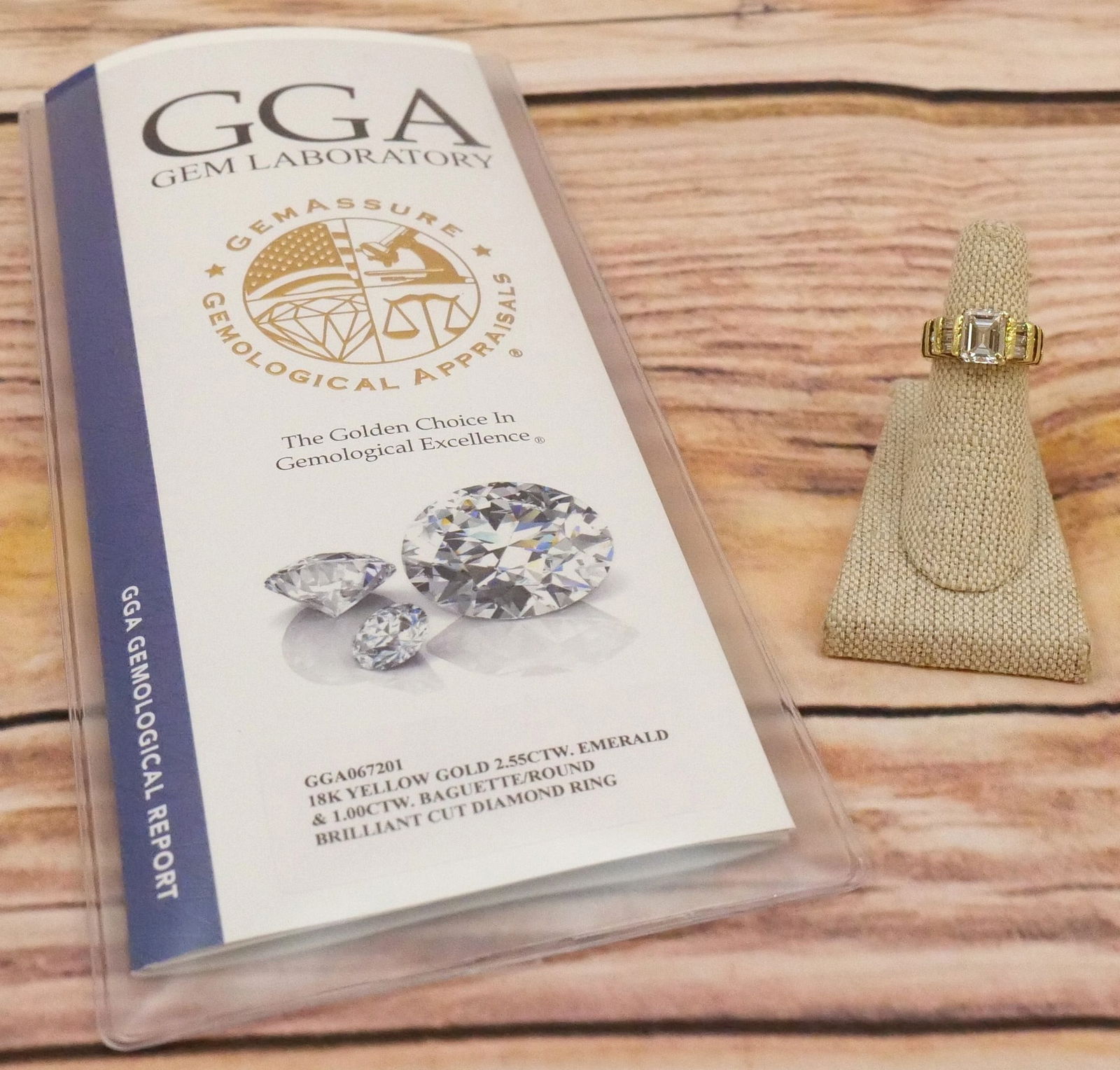 18kt and Emerald Cut Diamond Ring (1 of 9)