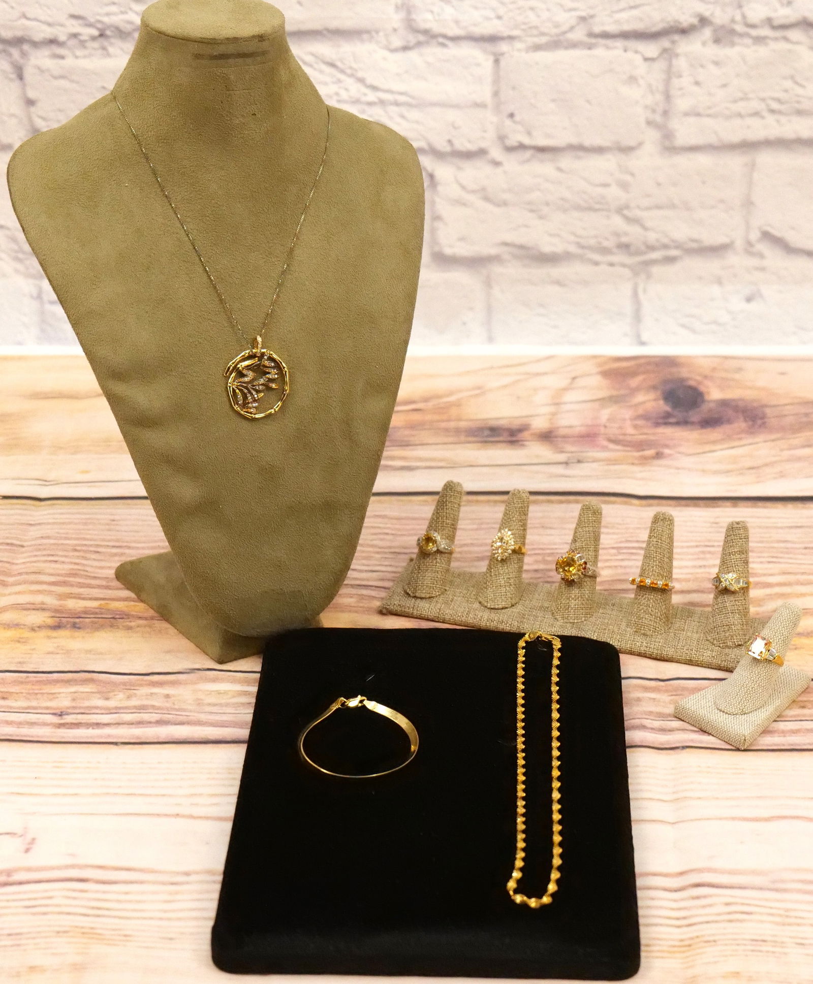 Lot of Gold Tone Sterling Jewelry (1 of 12)