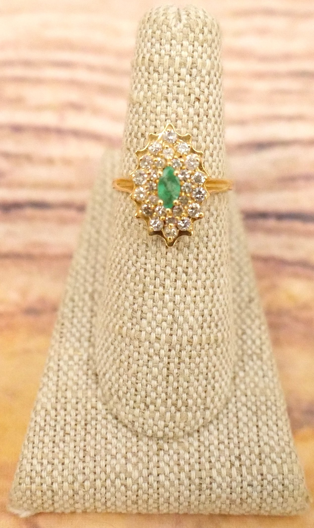 14k Diamond and Emerald Ring (1 of 7)