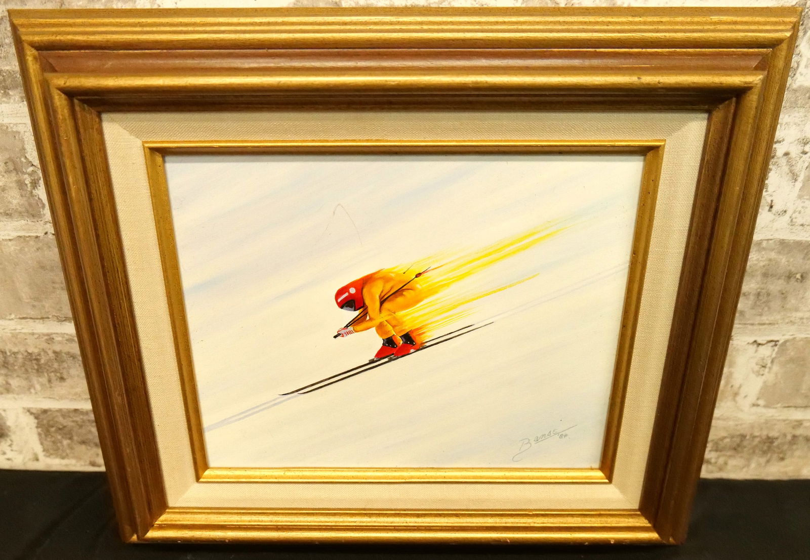 Oil on Board of Skier in Motion by Glen Fortune Banse (1 of 9)
