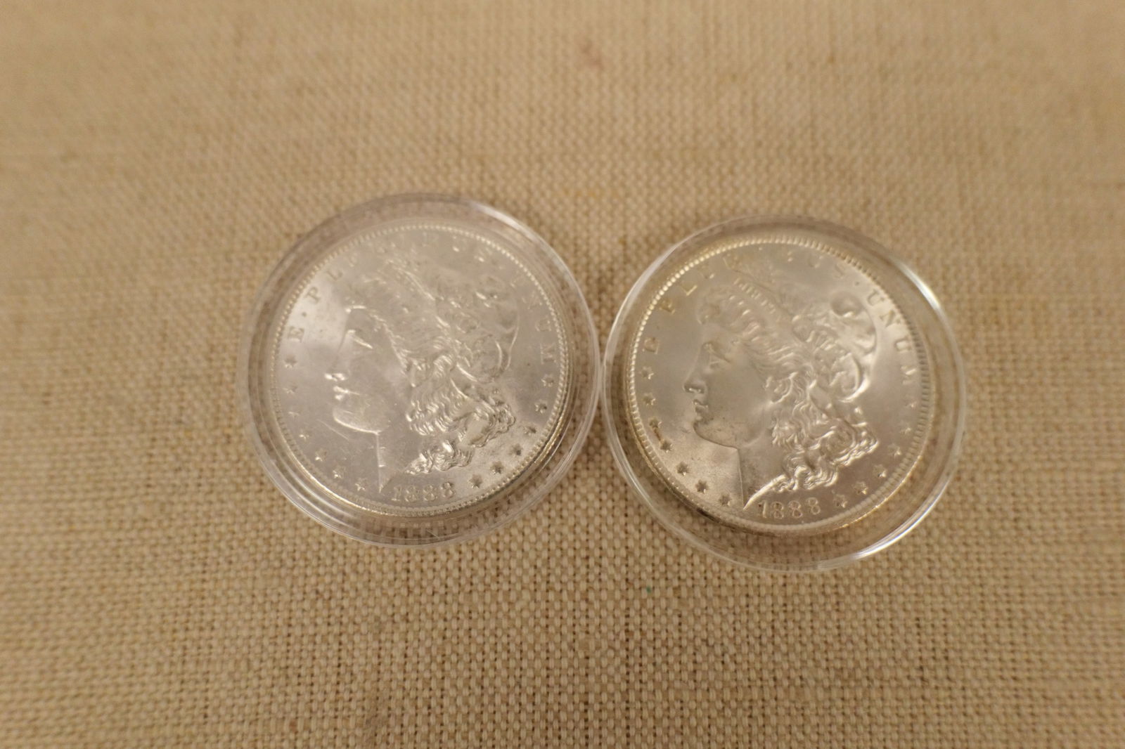Lot of 2 1888-P Morgan Silver Dollars (1 of 5)