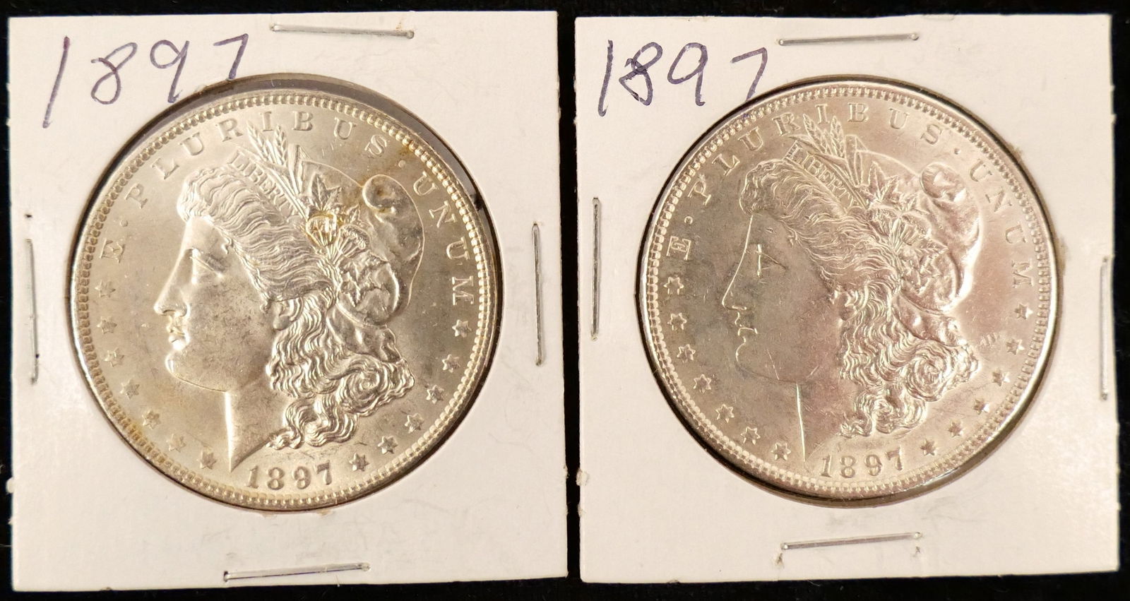 Lot of 2 1897-P Morgan Silver Dollars (1 of 5)