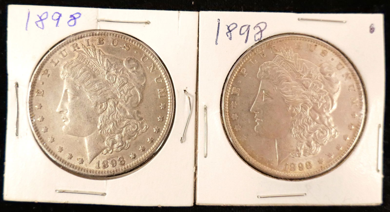 Lot of 2 1898-P Morgan Silver Dollars (1 of 5)
