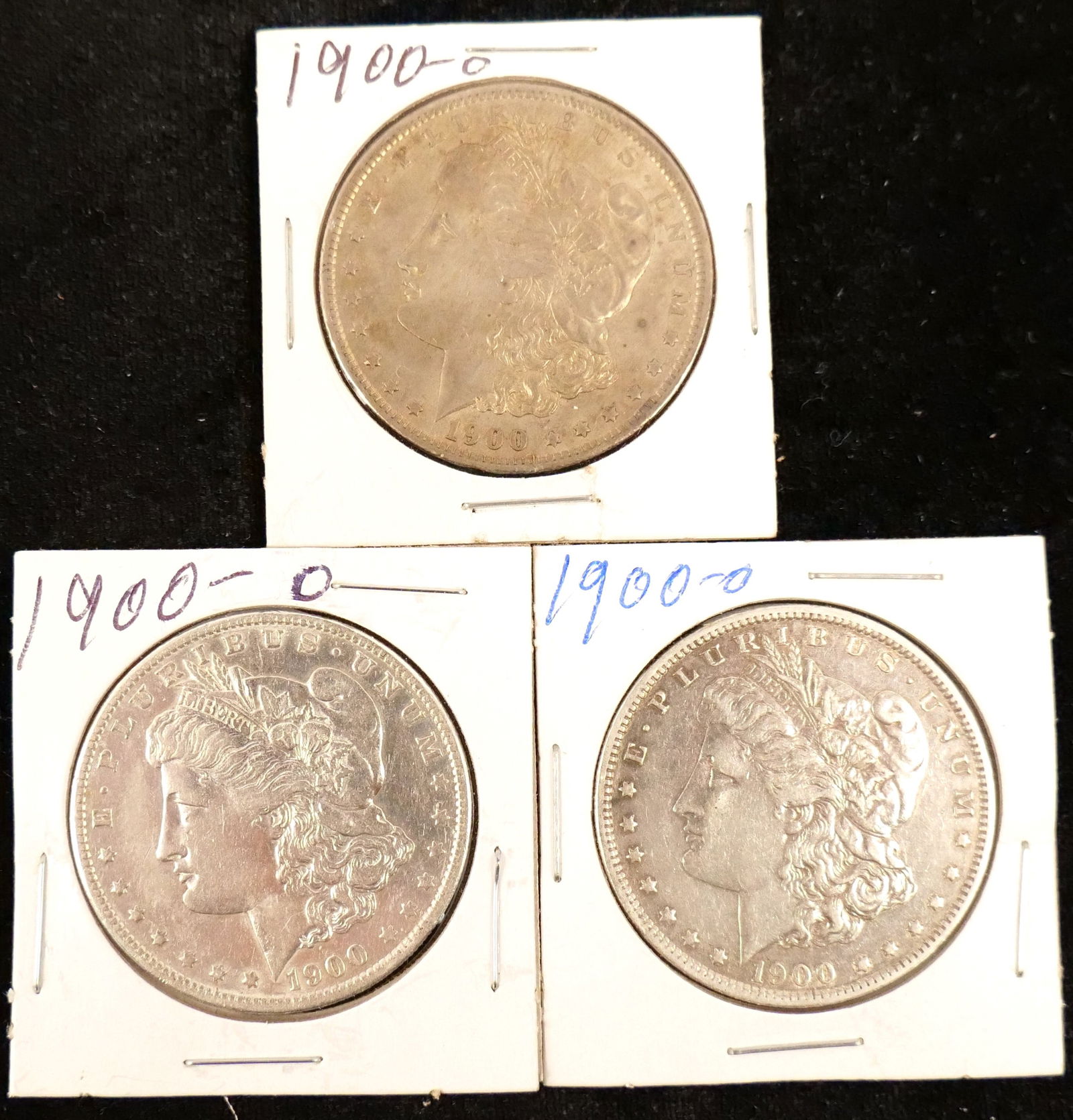 Lot of 3 1900-O Morgan Silver Dollars (1 of 7)