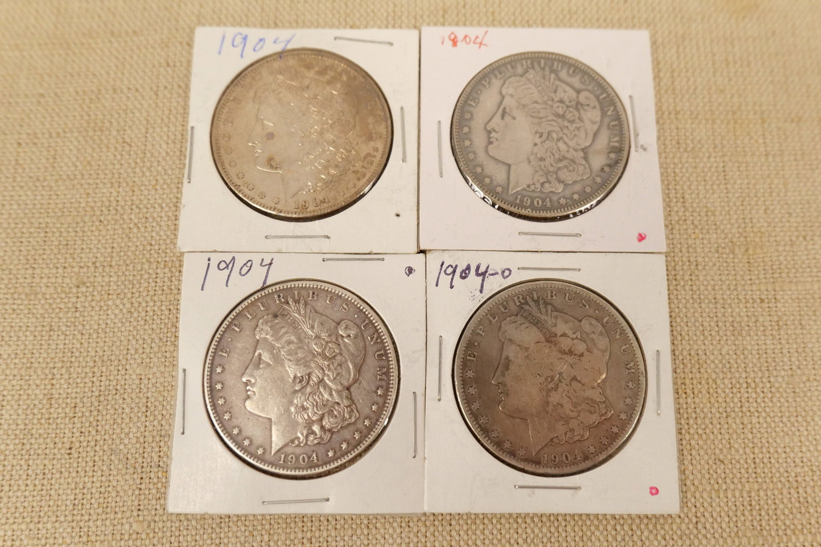 Lot of 4 1901 Morgan Silver Dollars (1 of 9)