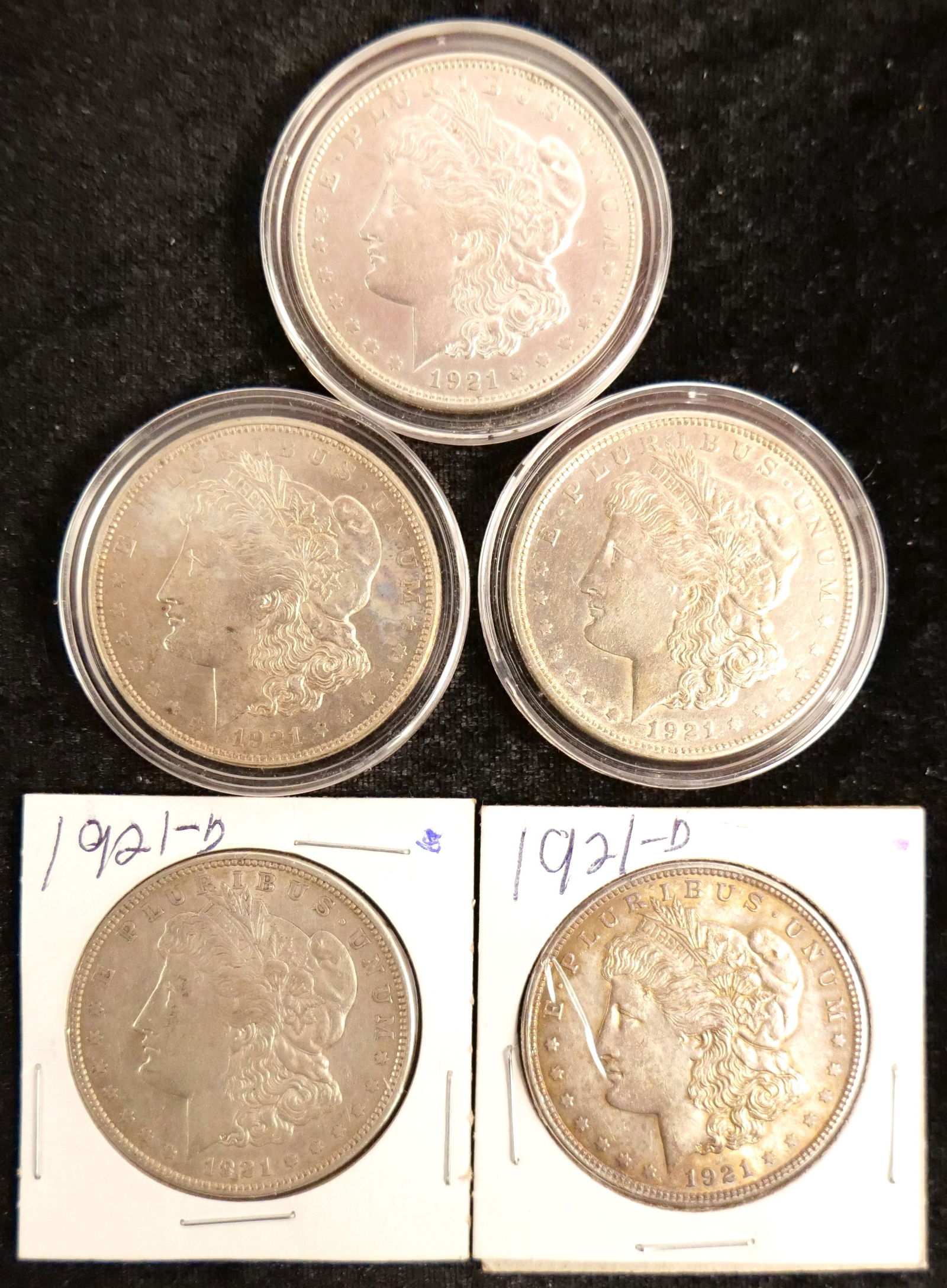 Lot of 5 1921-D Morgan Silver Dollars (1 of 11)