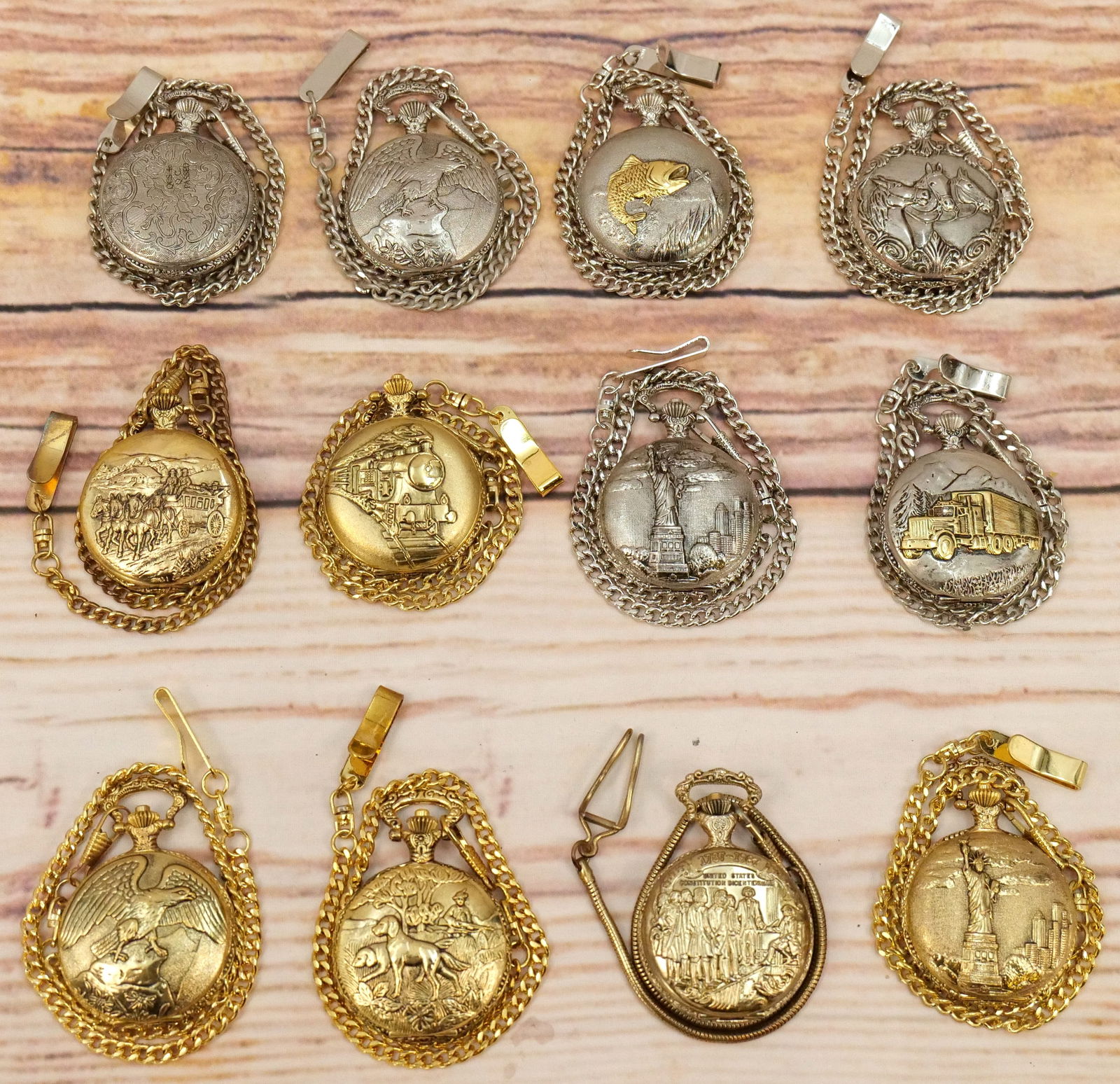 Lot of 12 Quartz Decorative Pocket Watches (1 of 8)