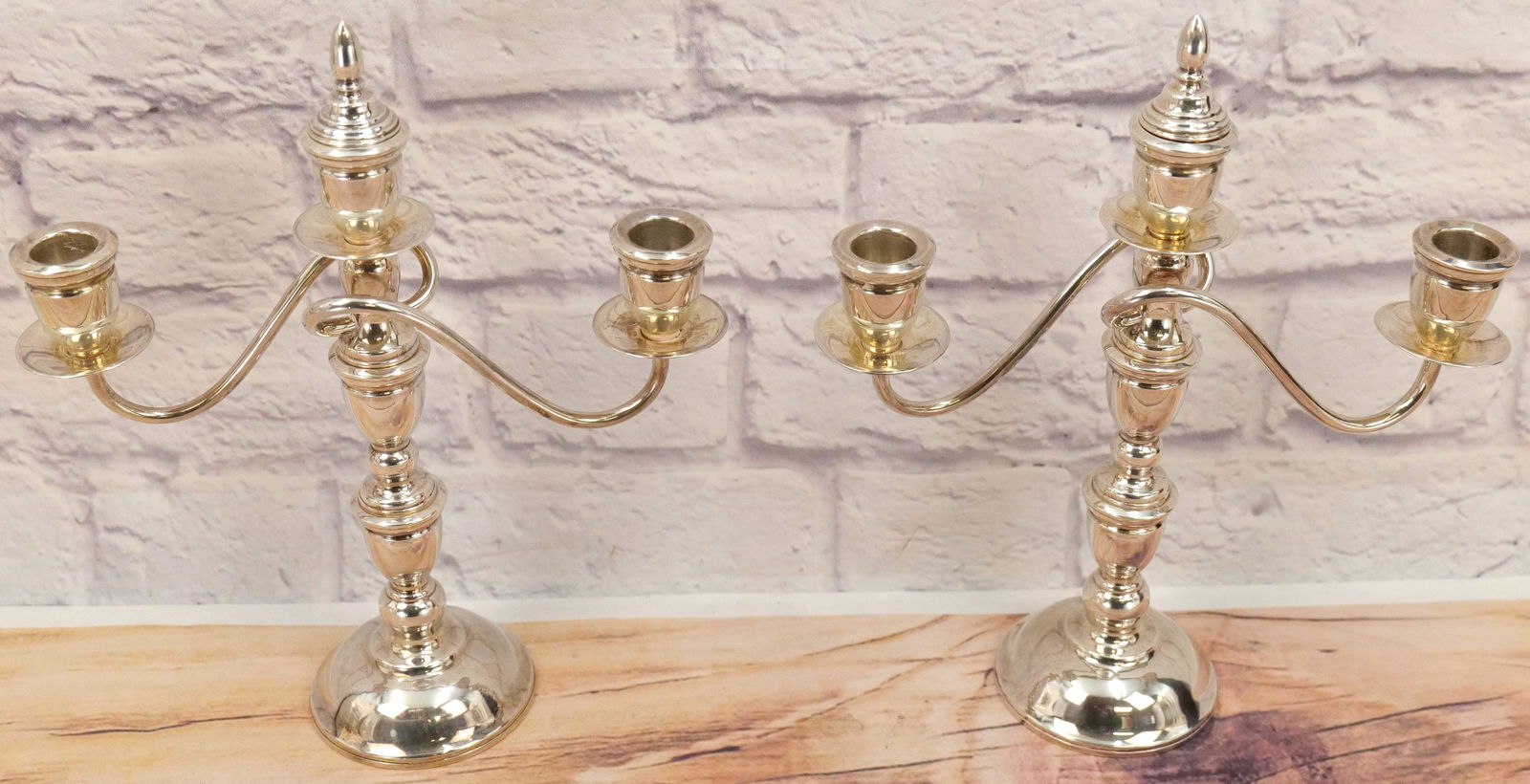 Pair of Sterling Weighted Candelabras (1 of 9)