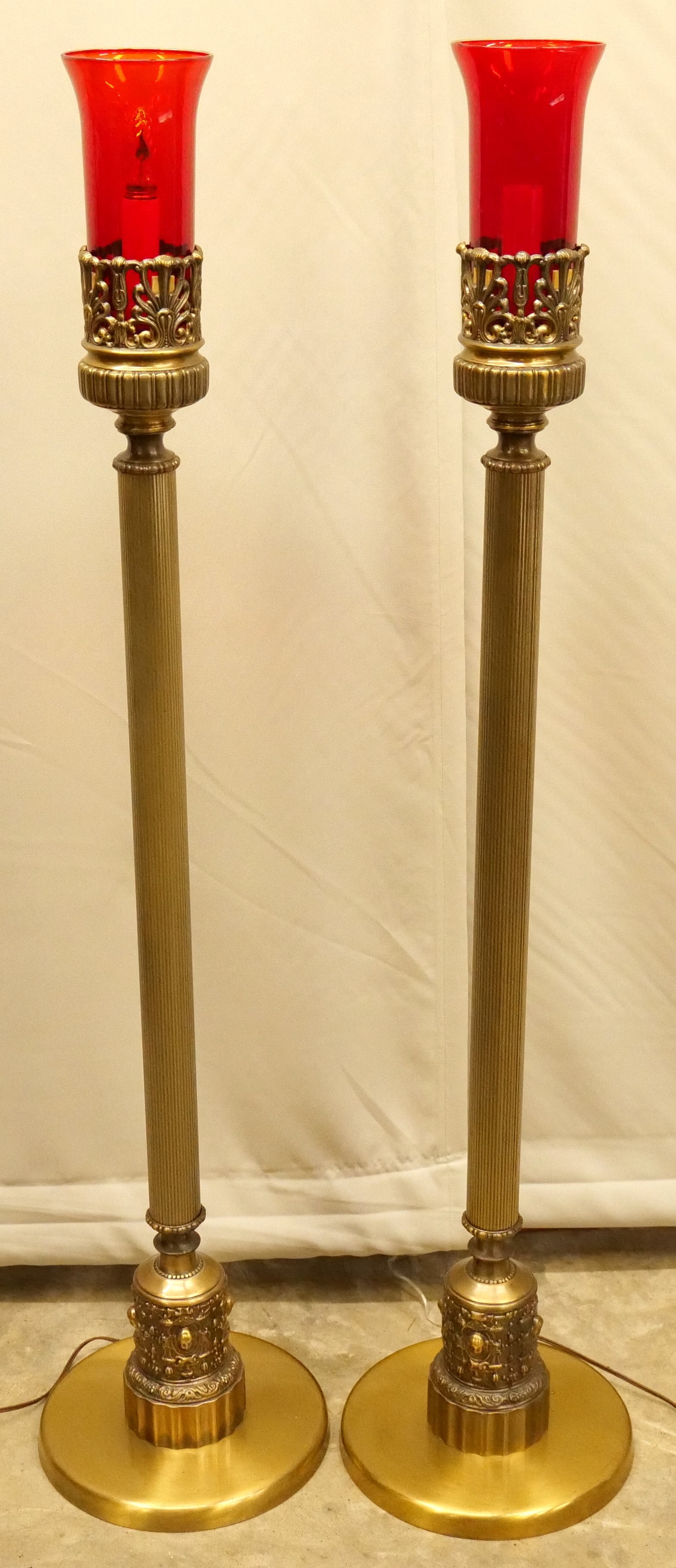 Pair of Torchiere Single Candlestick Lights (1 of 7)